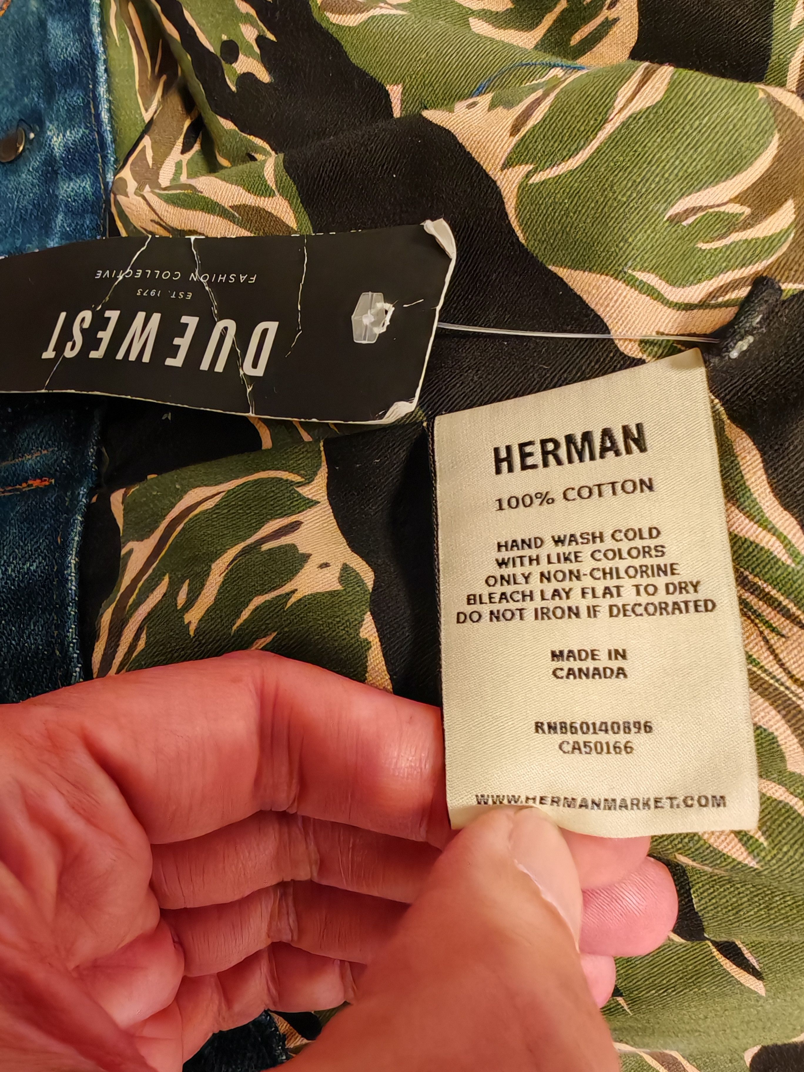 Herman Market Patchwork Cotton Denim Jacket - Unisex Size US M / EU 48-50 / 2 - 11 Thumbnail