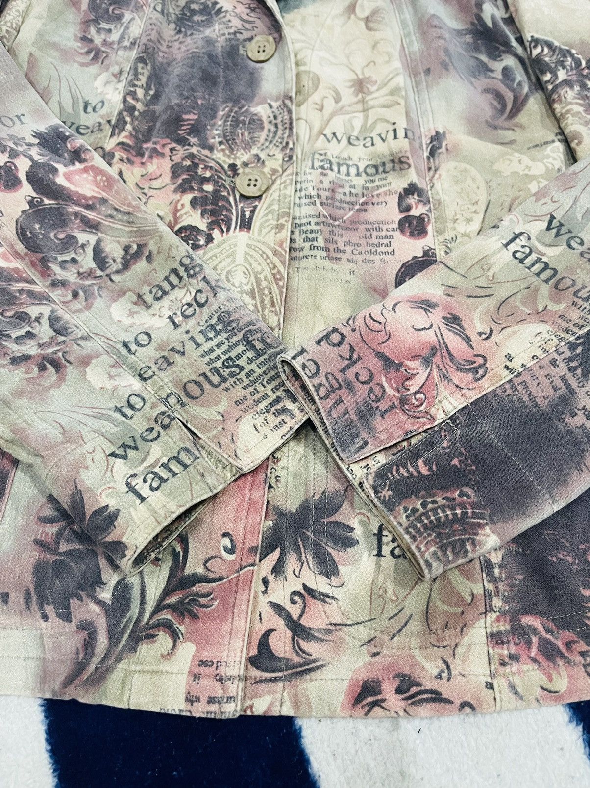 Japanese Brand Chamade Full Print Button Up Jacket (17) Size M / US 6-8 / IT 42-44 - 8 Thumbnail