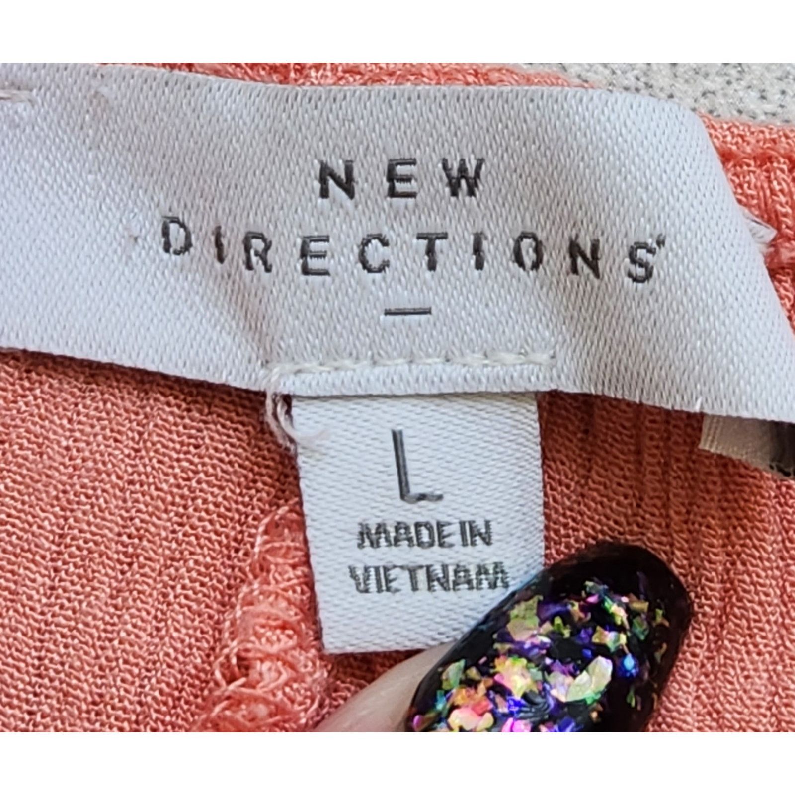 Other New Directions Orange Crinkle Material Crochet Trim Top L Size L / US 10 / IT 46 - 5 Thumbnail