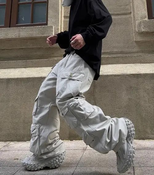 Japanese Brand Gray Color Casual Trousers Cargo Pant Size US 30 / EU 46 - 4 Thumbnail