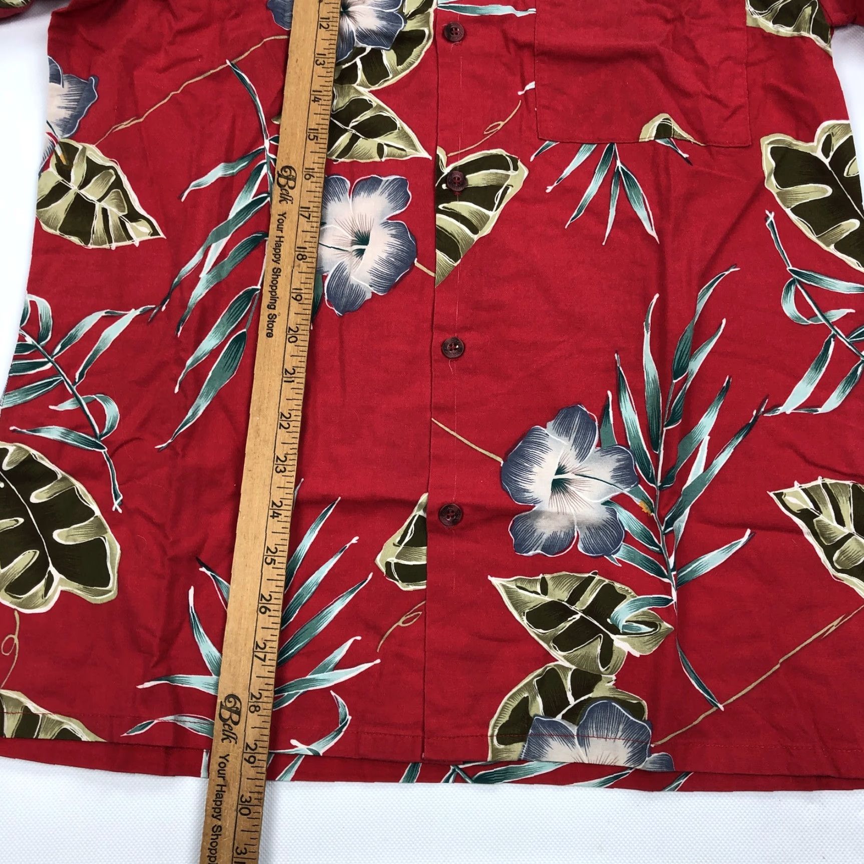 Vintage Hawaii Blues Men's Red Floral Hibiscus Hawaiian Aloha Shirt Casual Button Down M Size US M / EU 48-50 / 2 - 4 Thumbnail