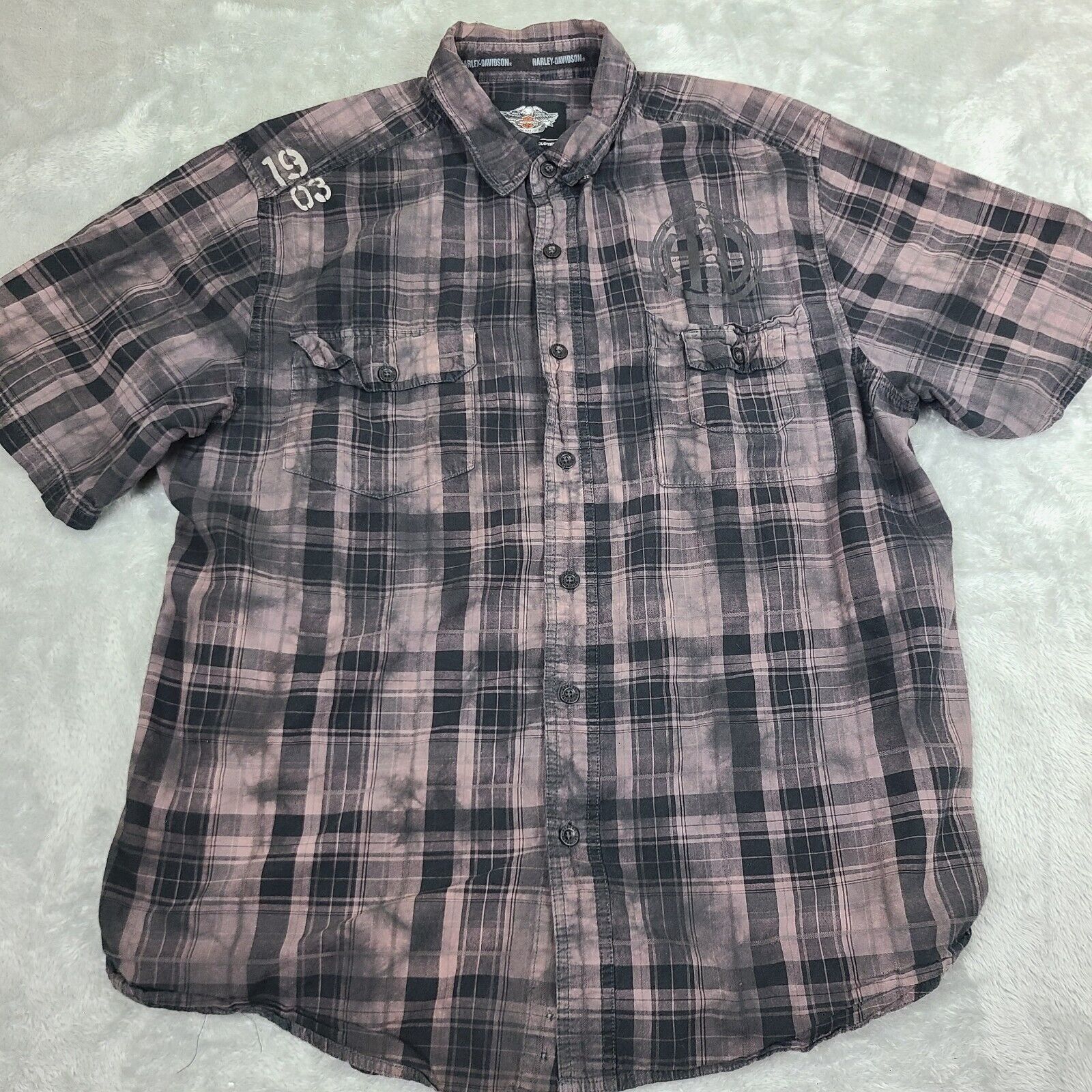Harley Davidson Harley Davidson Mens XL Long Sleeve Button Up HD Motor Since Size US XL / EU 56 / 4 - 1 Thumbnail
