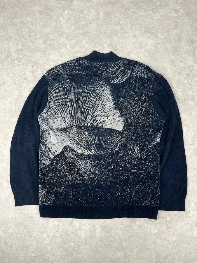 Emporio Armani SS2020 Emporio Armani Mountain Landscape High Neck Navy Sweater Size US S / EU 44-46 / 1 - 6 Thumbnail