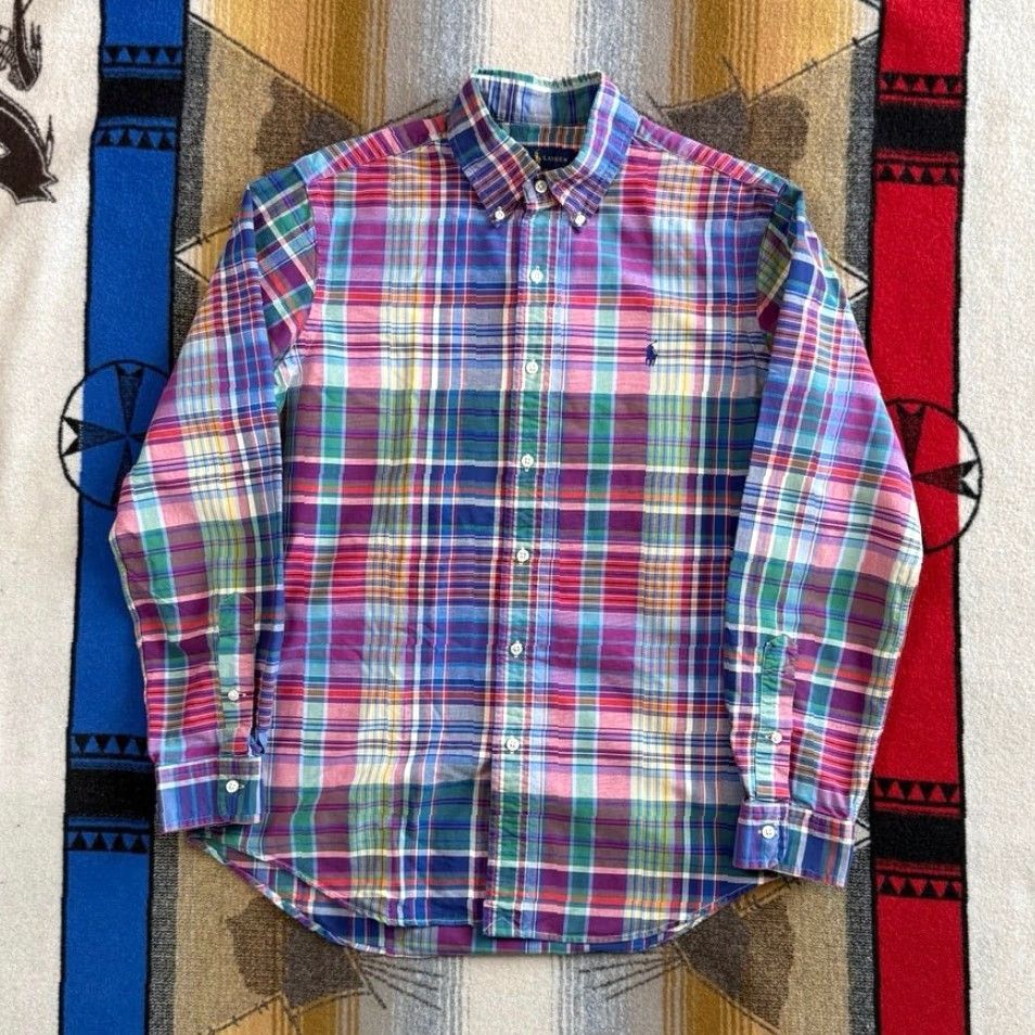 Ralph Lauren VINTAGE Ralph Lauren Shirt Plaid Button-Up Mens Long Sleeve M Size US M / EU 48-50 / 2 - 3 Thumbnail