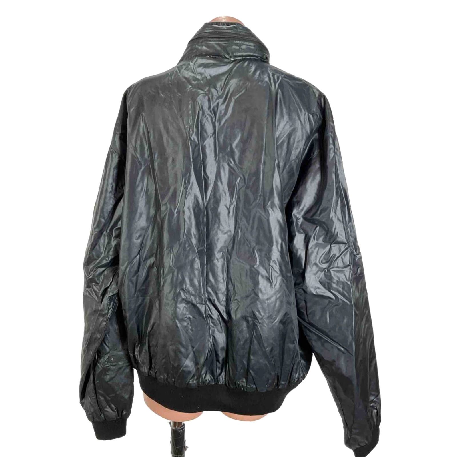 VINTAGE IZOD Club Jacket Mens 2XL Black Full Zip Athletic Windbreaker Outdoor Golf Jacket (2XL)