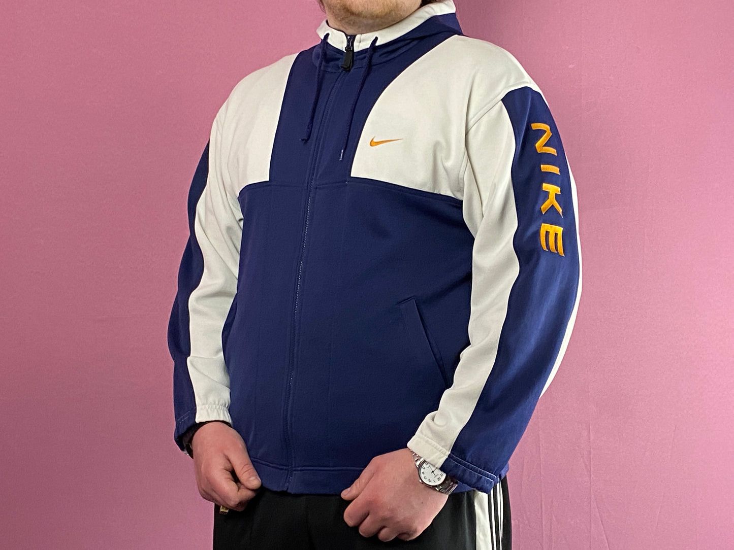 Nike 90s Nike Vintage Men's Hooded Track Jacket - L Size US L / EU 52-54 / 3 - 3 Thumbnail