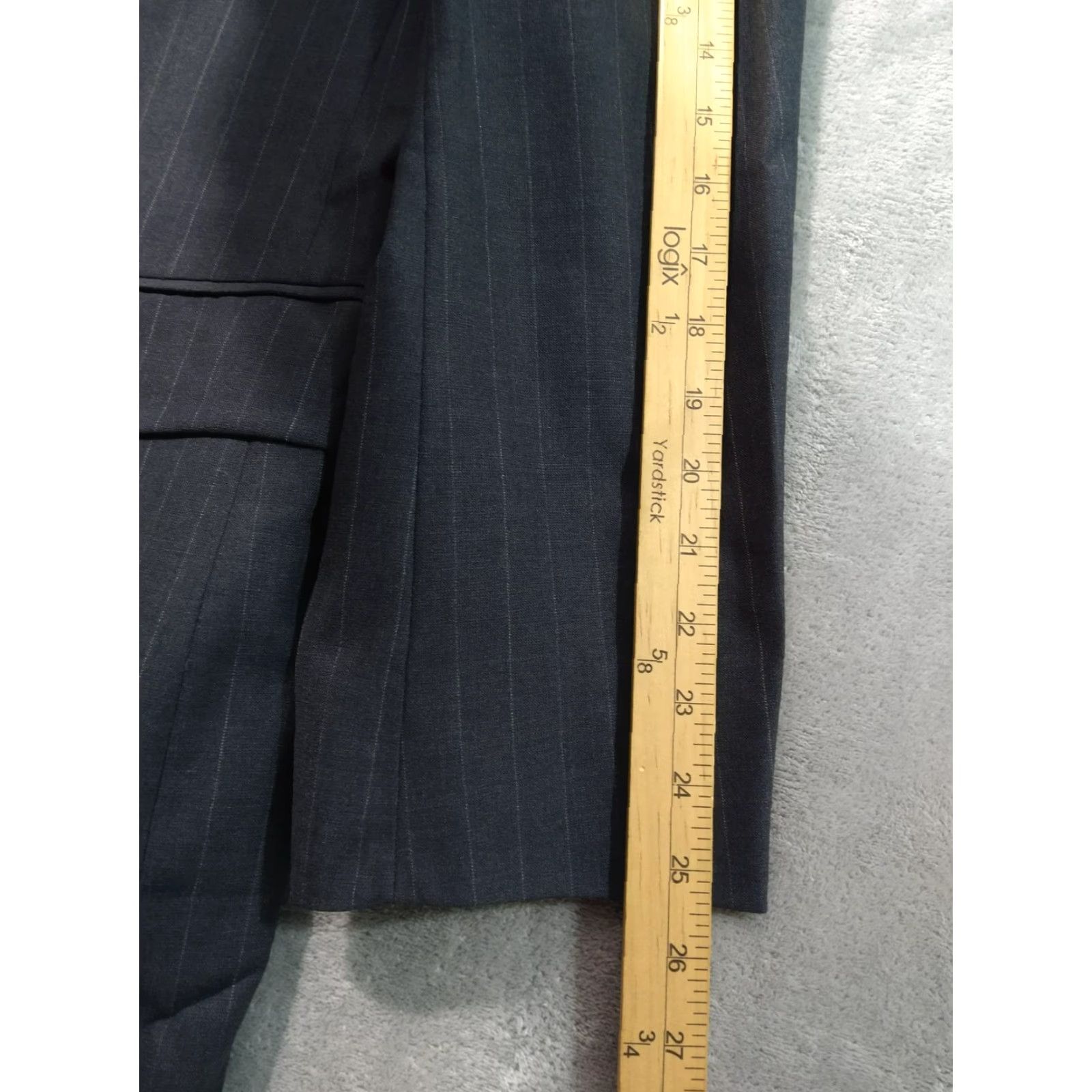 Brooks Brothers VINTAGE Brooks Brothers Blazer Mens 42R Gray Pinstripe Wool Sport Coat Stretch 346 Size 42R - 6 Thumbnail