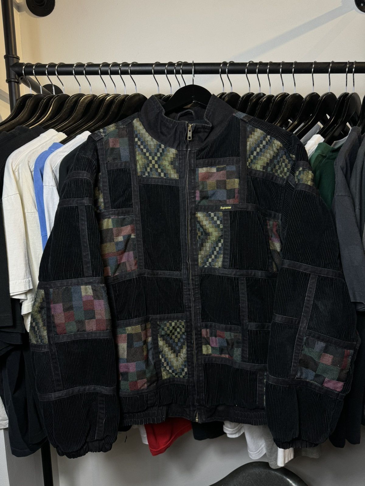 Supreme Supreme corduroy patchwork denim Jacket washed black Large Grailed