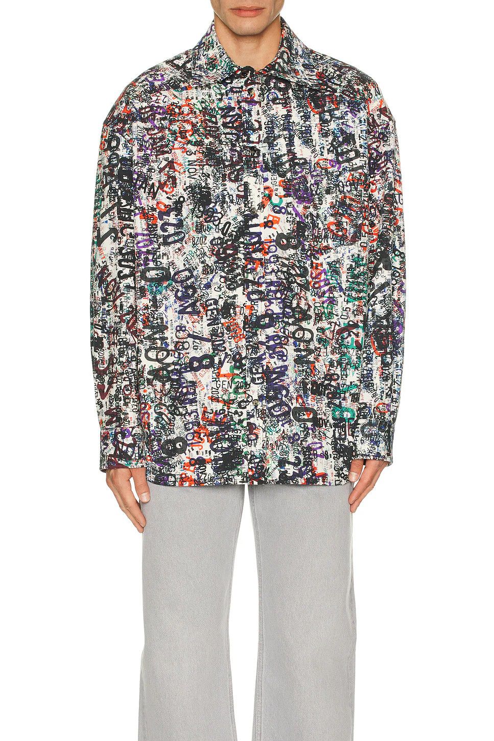 Bottega Veneta o1bcso1str0526 Cotton Wool Memory Print Shirt in Multicolor Size US M / EU 48-50 / 2 - 3 Thumbnail