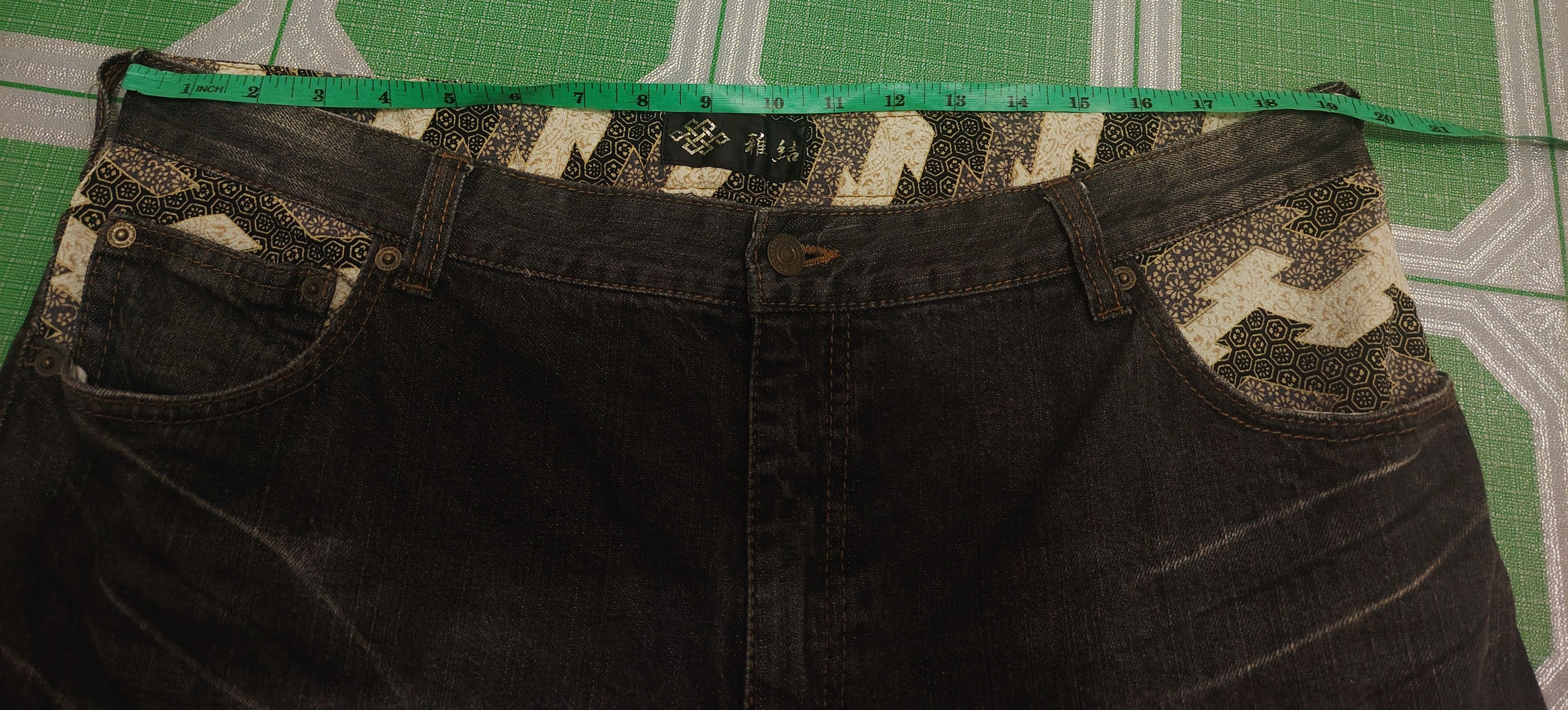 Karakuri Tamashii Rare Japanese Karakuri Embroidered Dragon Baggy Jeans Size US 39 - 17 Thumbnail