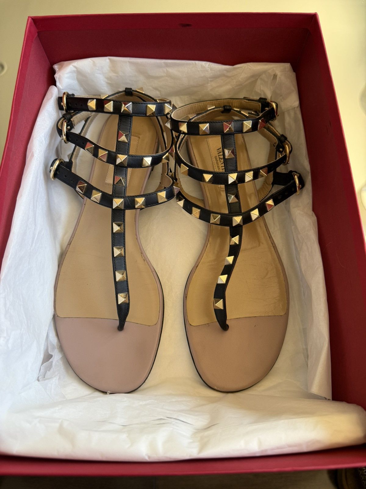 Valentino Valentino Rockstud Gladiator Leather Sandals Size US 8 / IT 38 - 1 Thumbnail