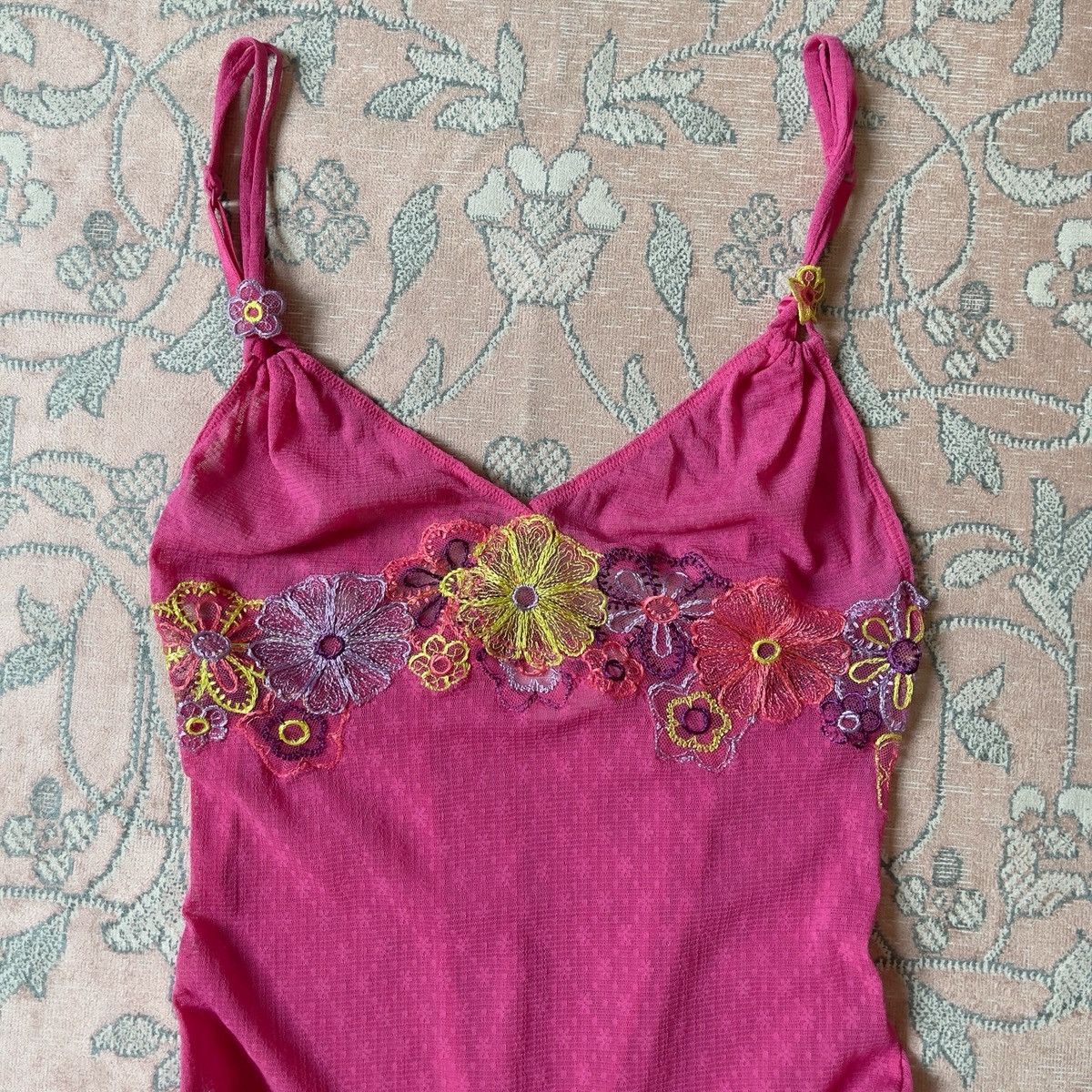 Victoria's Secret Victoria’s Secret Pink Floral Mesh Slip Dress (XS–S) Size S / US 4 / IT 40 - 8 Thumbnail