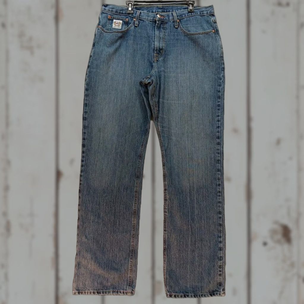 Denime Cinch Men's Jeans 38x36 Blue Denim White Label Straight Medium Wash Western Size US 38 / EU 54 - 1 Thumbnail