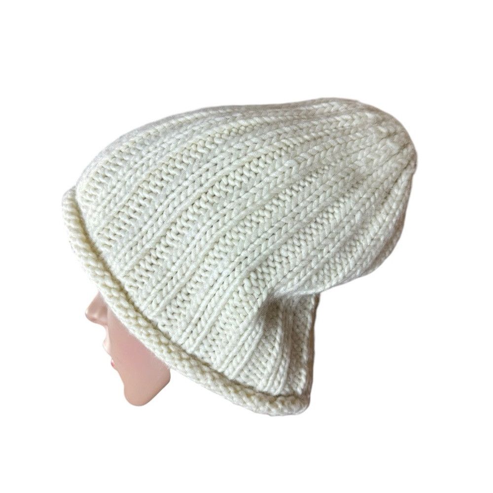 Free People Free People Rory Ribbed Slouchy Ivory Beanie Hat Size ONE SIZE - 3 Thumbnail