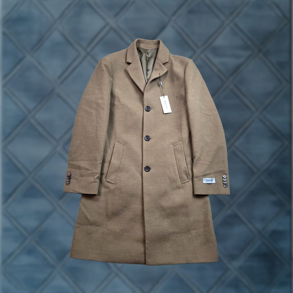 Kenneth Cole VINTAGE Kenneth Cole Reaction Overcoat Mens 36R Brown Stretch 3 Button Pockets NWT Size US XXS / EU 40 - 1 Thumbnail