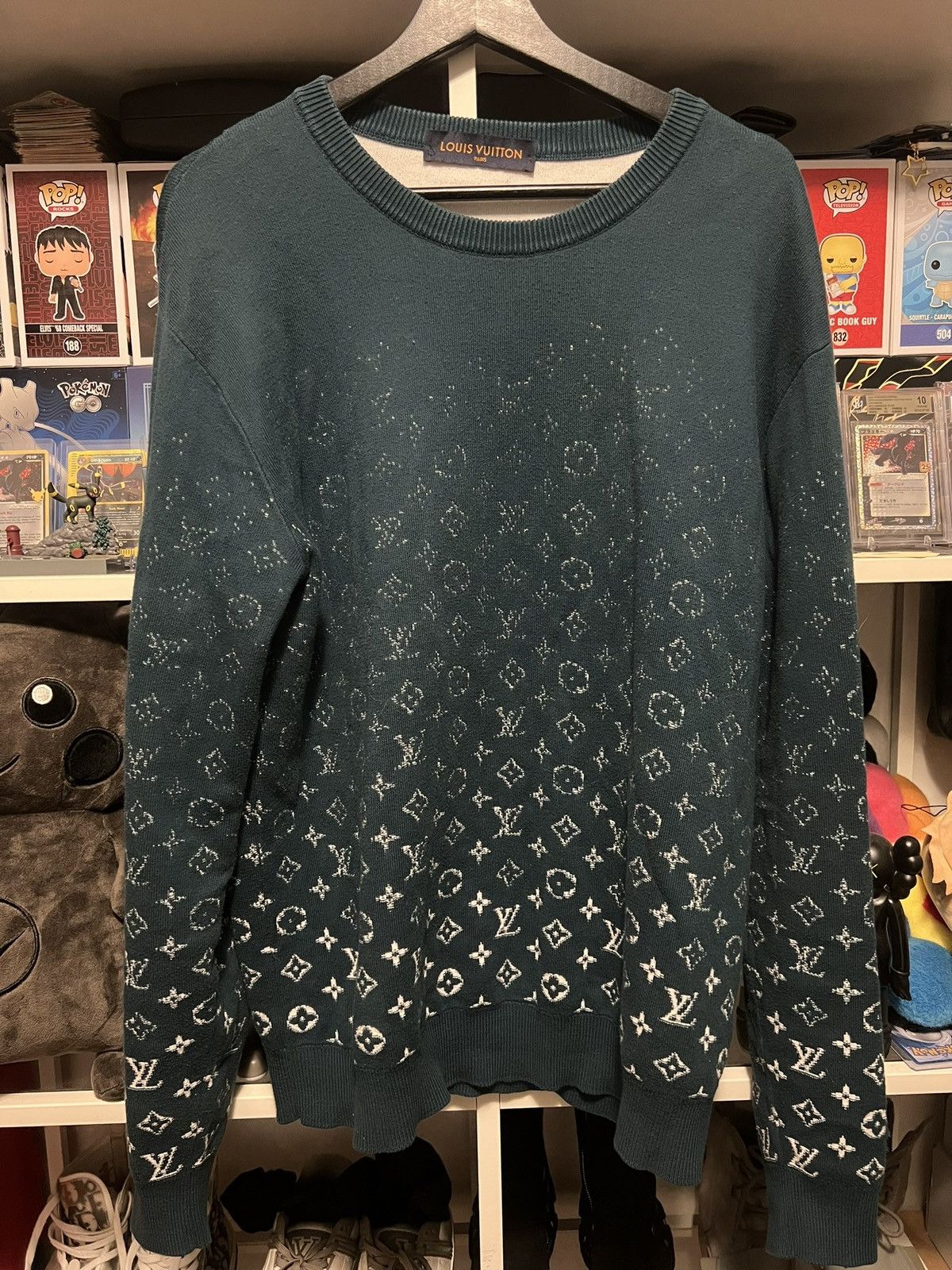 Louis Vuitton Louis Vuitton Turquoise Gradient Monogram Swatshirt Size US L / EU 52-54 / 3 - 1 Thumbnail