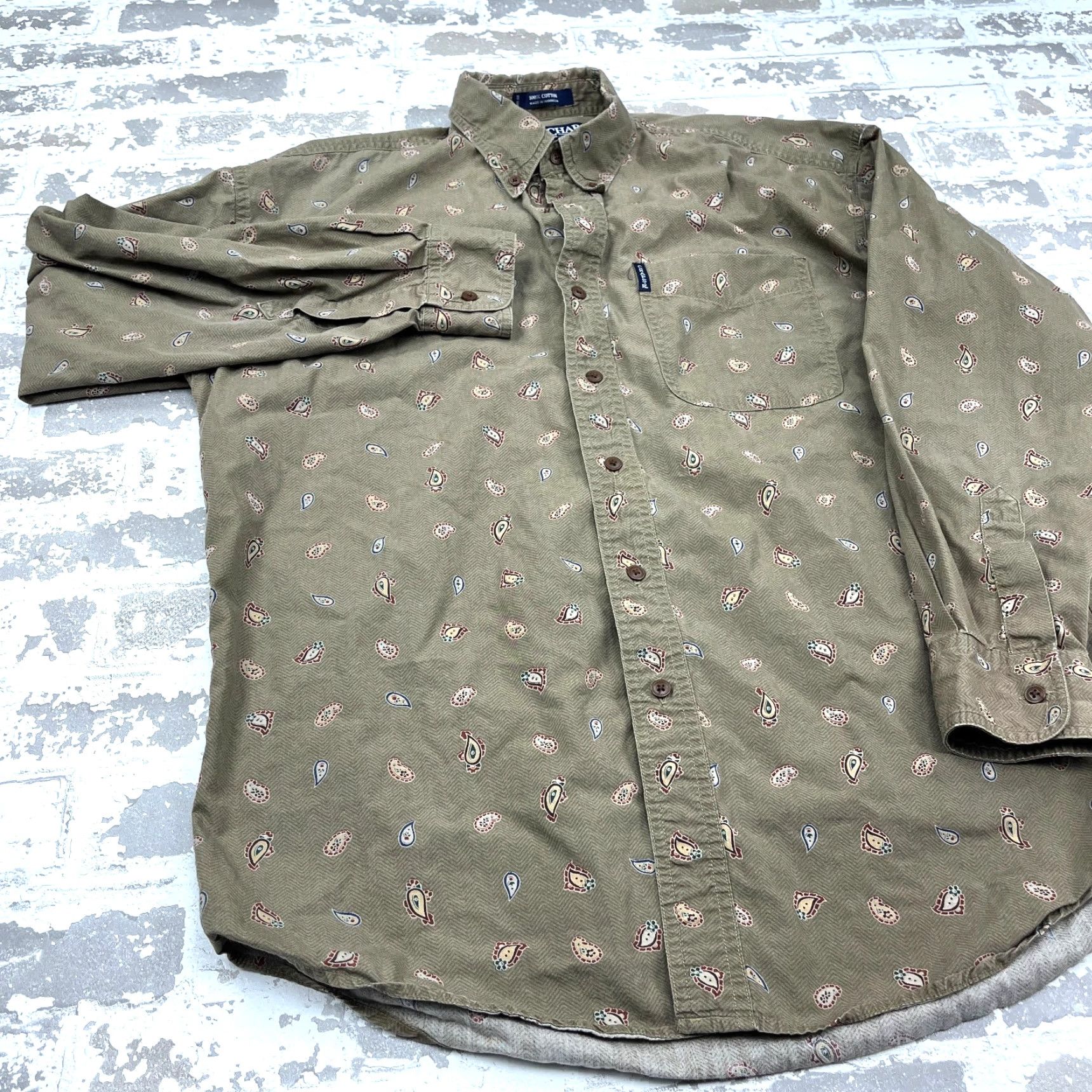 Chaps Vintage Chaps Ralph Lauren Men's Short Sleeve Button-Up Shirt Brown 90s Western Casual Size US M / EU 48-50 / 2 - 7 Thumbnail