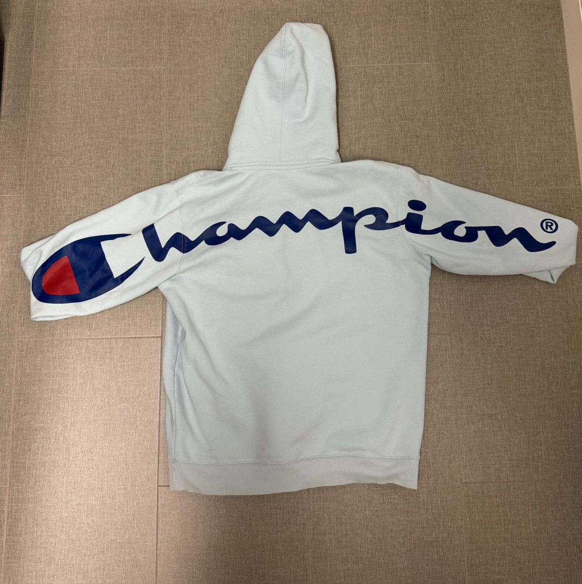 Champion × Supreme SS18 Light Blue Champion Script Hoodie Size US L / EU 52-54 / 3 - 3 Thumbnail
