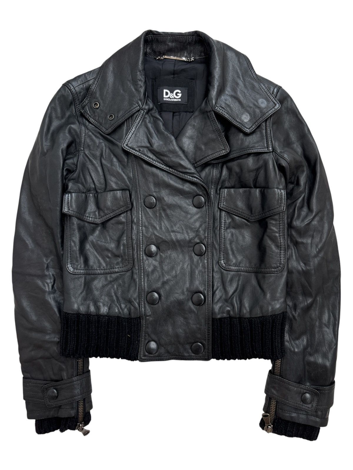 Dolce & Gabbana Y2K Crop Napoleon Leather Jacket Size US XS / EU 42 / 0 - 1 Thumbnail