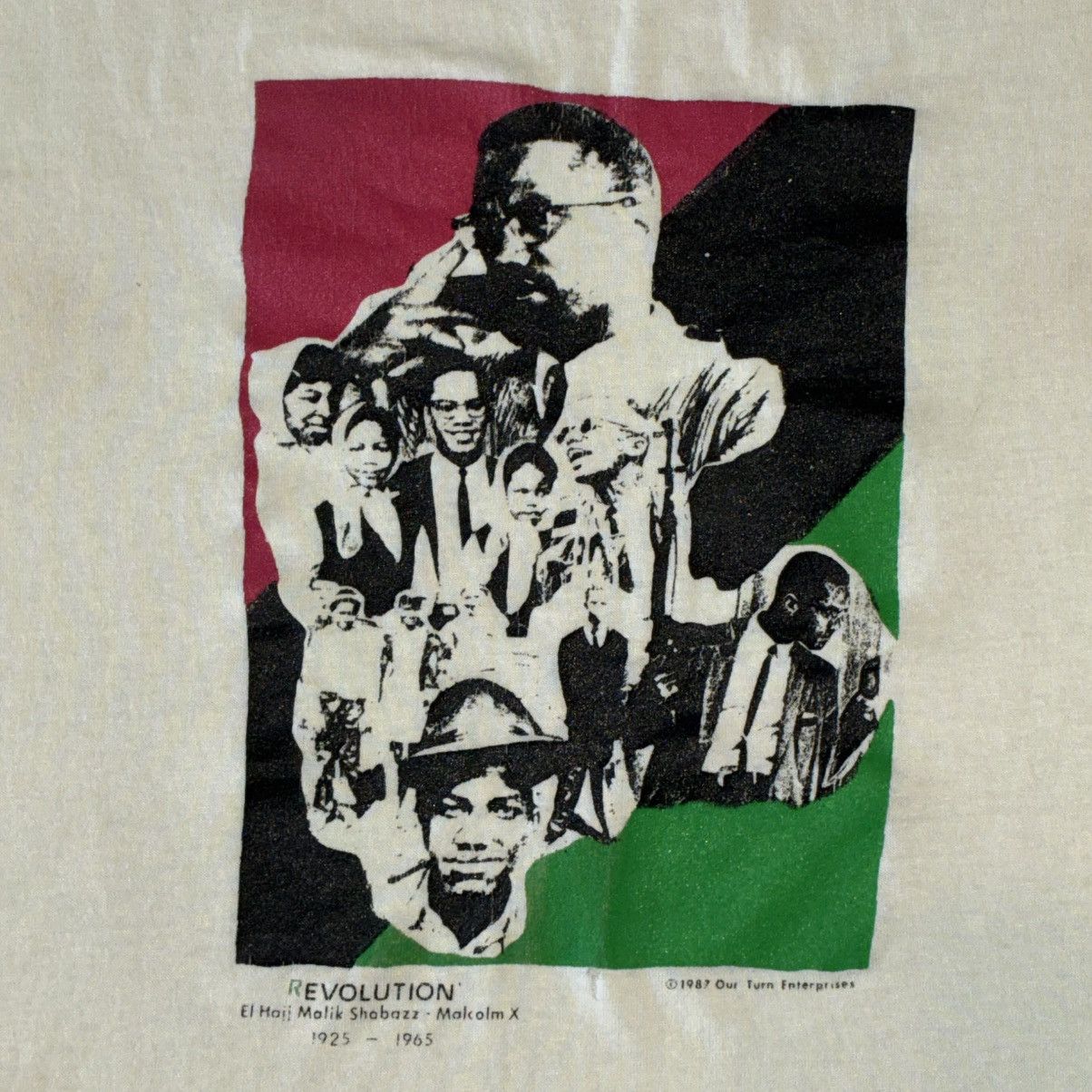 Jerzees 80s Malcolm X Revolution tee Shirt Size US XL / EU 56 / 4 - 2 Thumbnail
