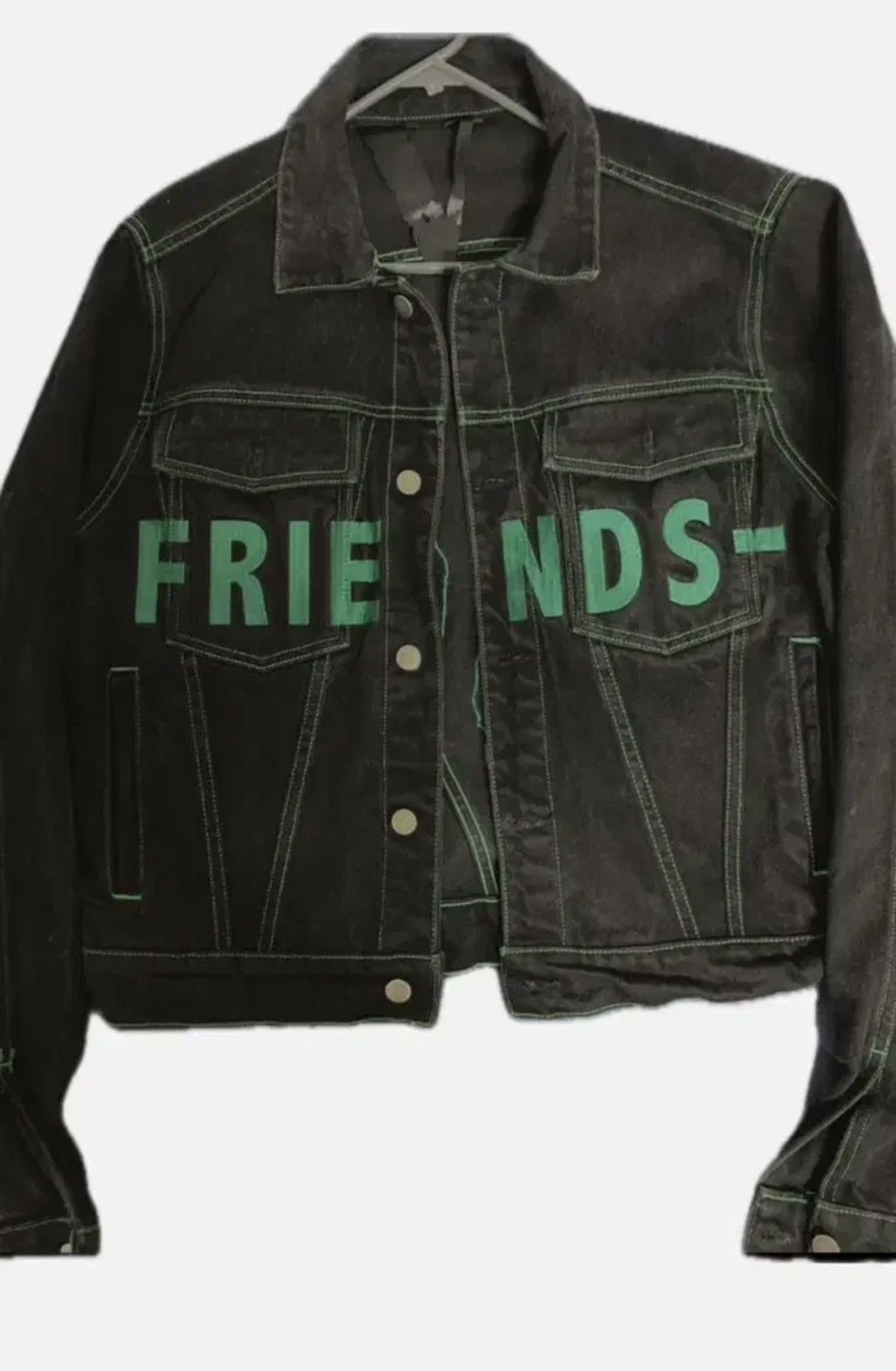 Vlone OG Vlone FRIENDS denim jacket green L | Grailed