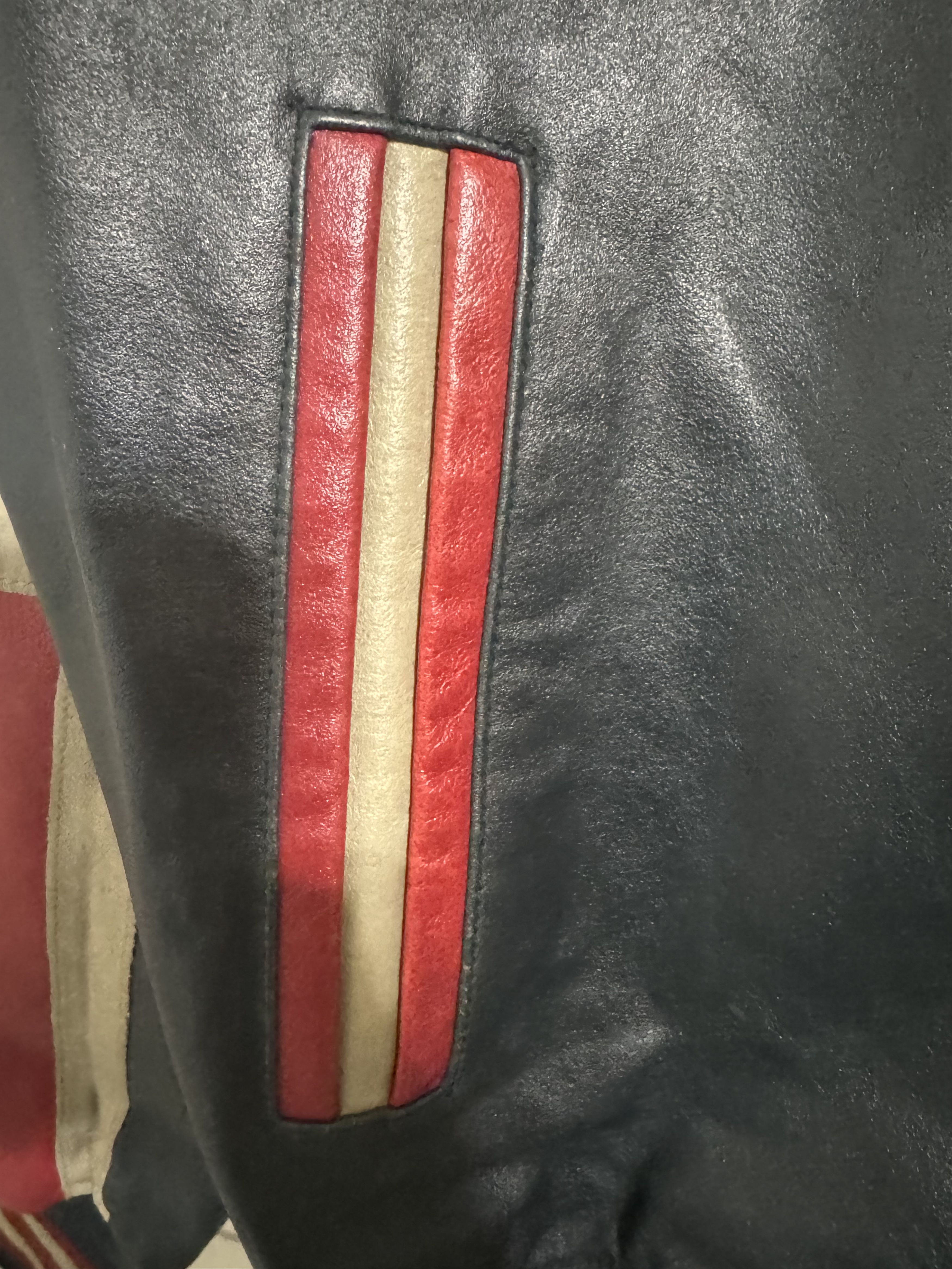 Avirex AVIREX RED AXES LEATHER VARSITY JACKET SZ MEDIUM Size US M / EU 48-50 / 2 - 4 Thumbnail