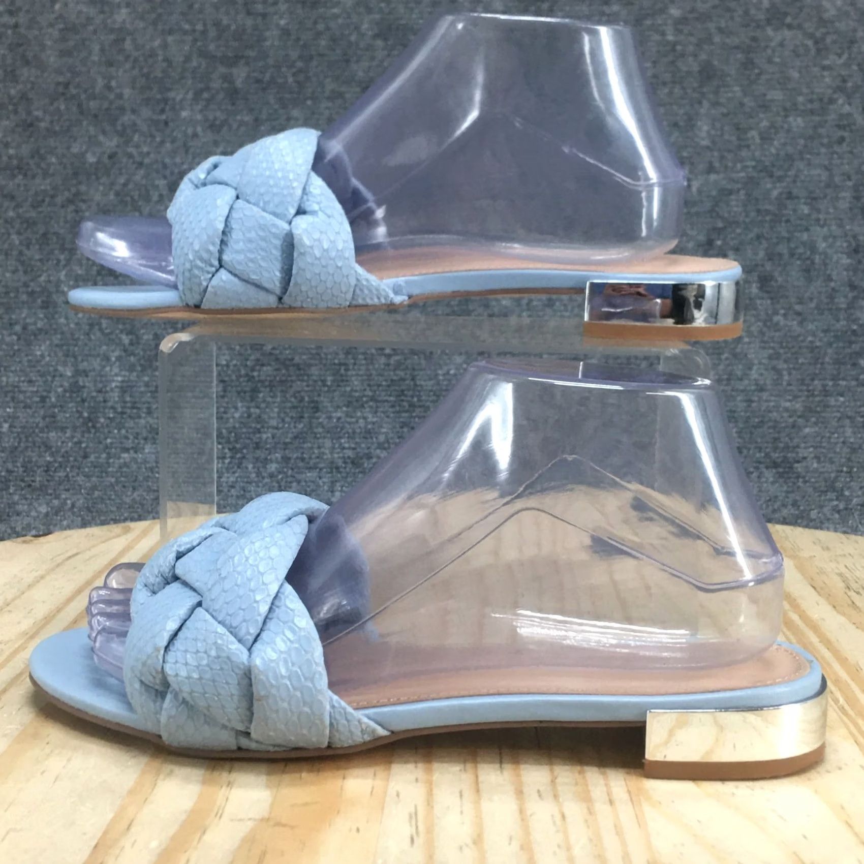 BCBGeneration BCBGeneration Sandals Womens 7M Deelo Braided Slide Blue Leather Casual Open Toe Size US 7 / IT 37 - 2 Thumbnail