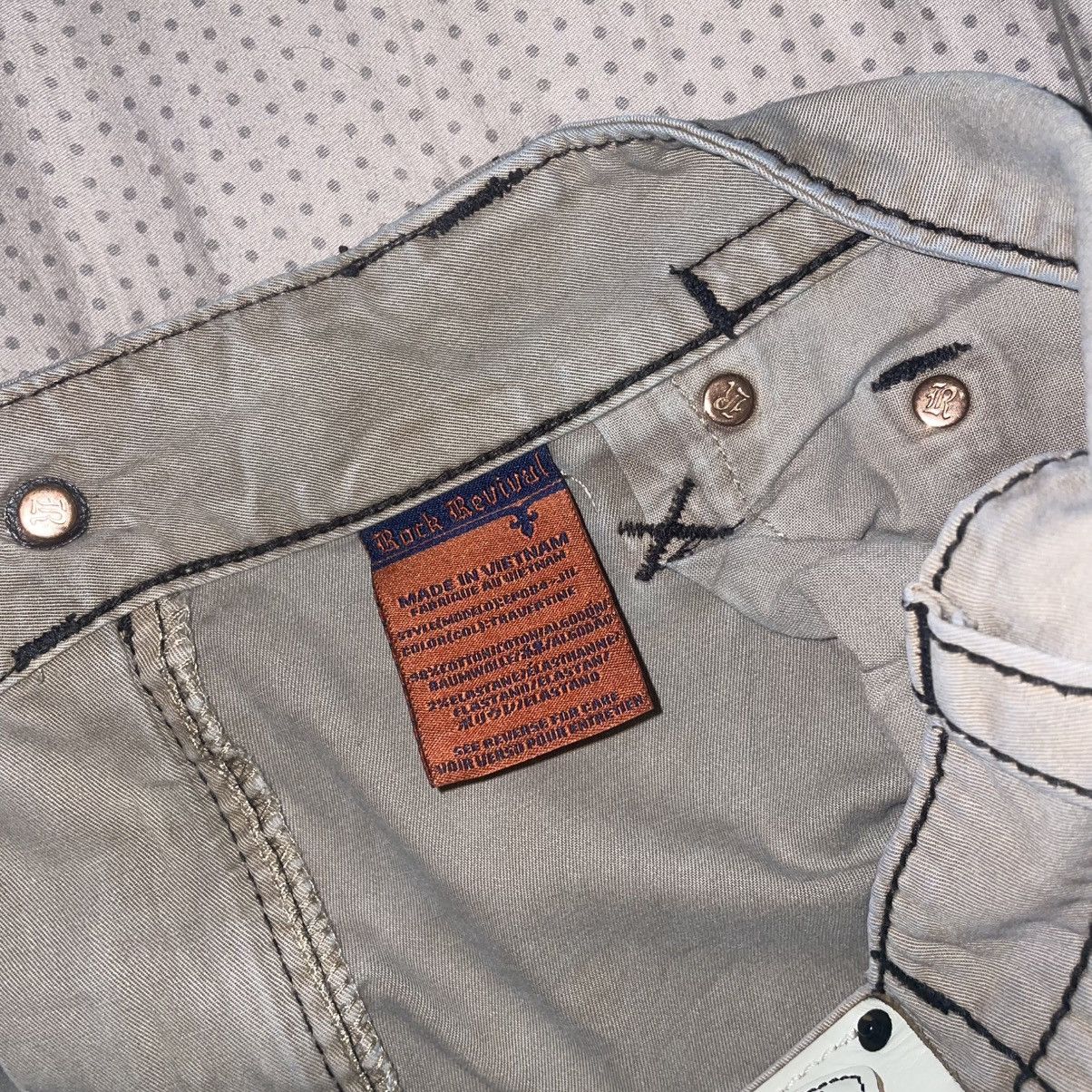 Rock Revival Rock Revival Beige Straight Jeans Size US 38 / EU 54 - 6 Thumbnail