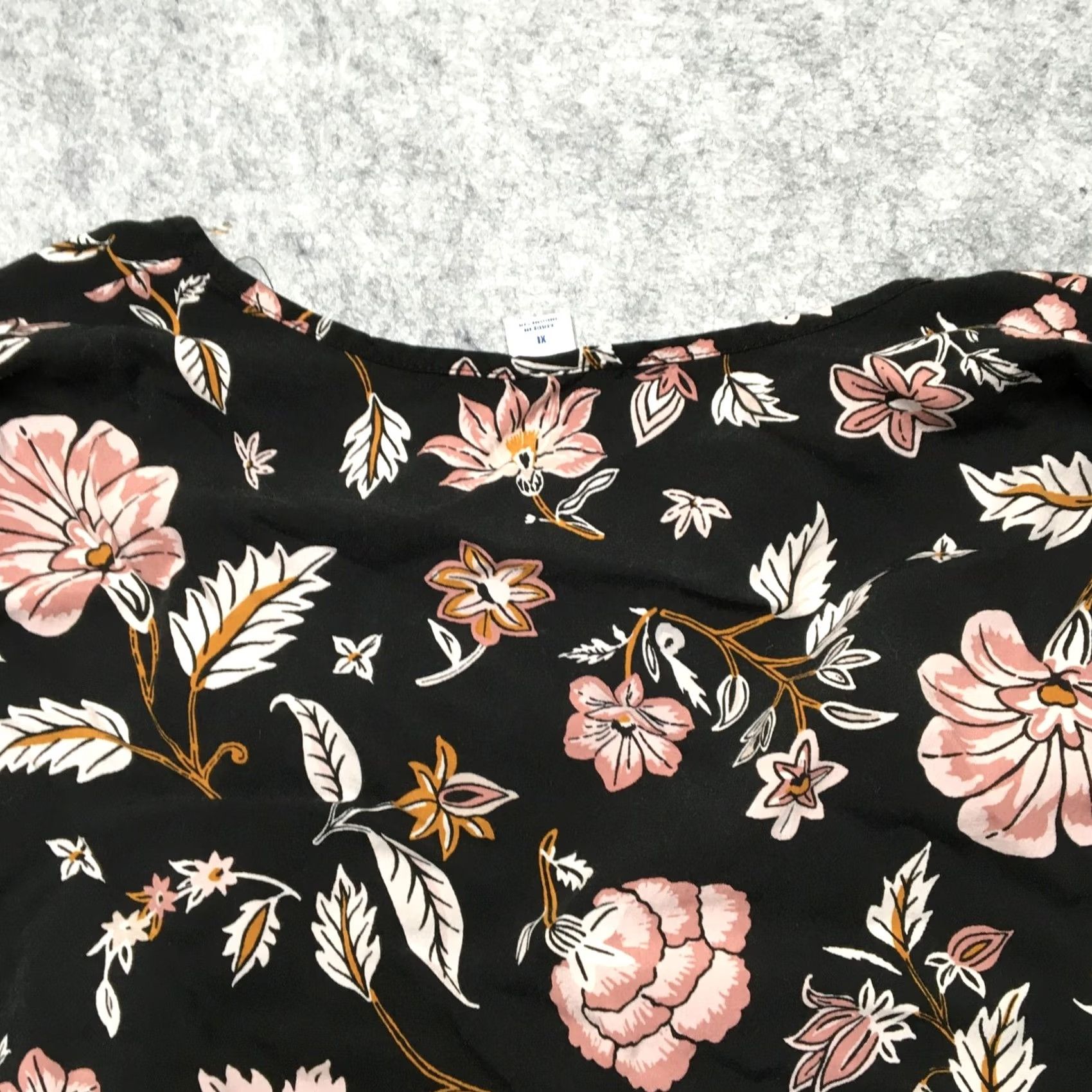 Old Navy Old Navy Dress Womens XL Black Floral V-Neck 3/4 Sleeve Fit Flare Boho Size XL / US 12-14 / IT 48-50 - 6 Thumbnail
