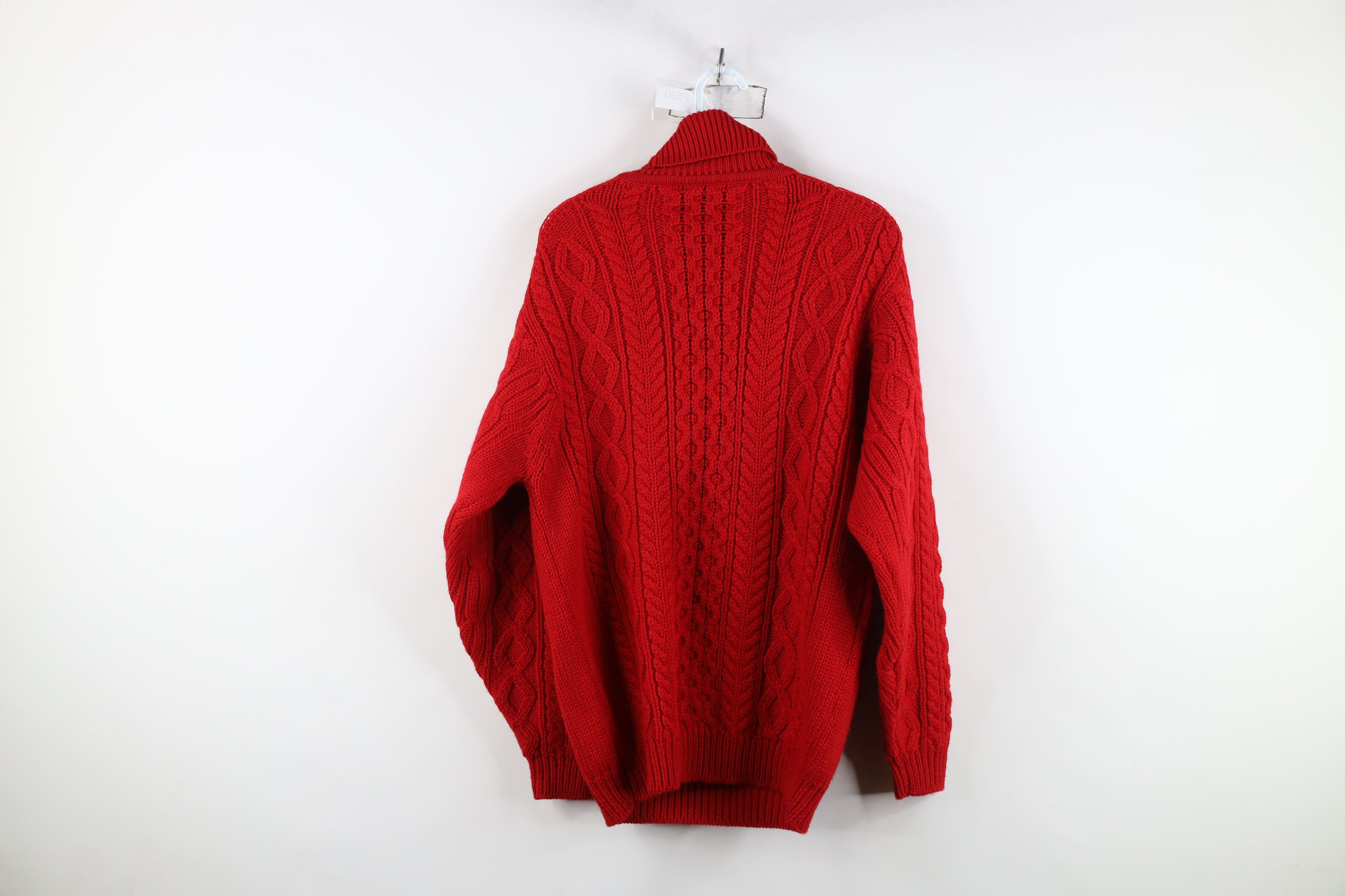 Vintage Vintage 90s Streetwear Fisherman Knit Turtleneck Sweater Size L / US 10 / IT 46 - 7 Thumbnail