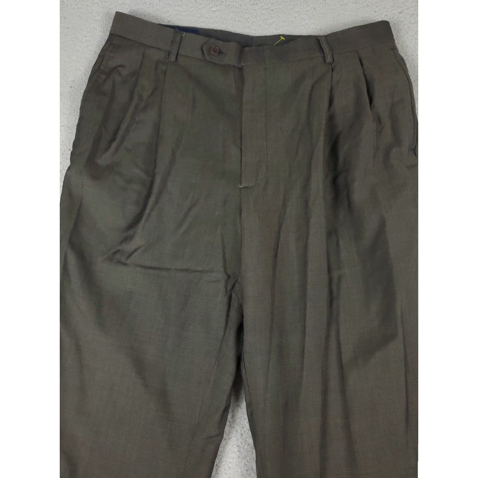 Nautica Nautica Chino Pants Mens 36x28 Brown Flat Front Dress Trousers Size US 36 / EU 52 - 2 Thumbnail