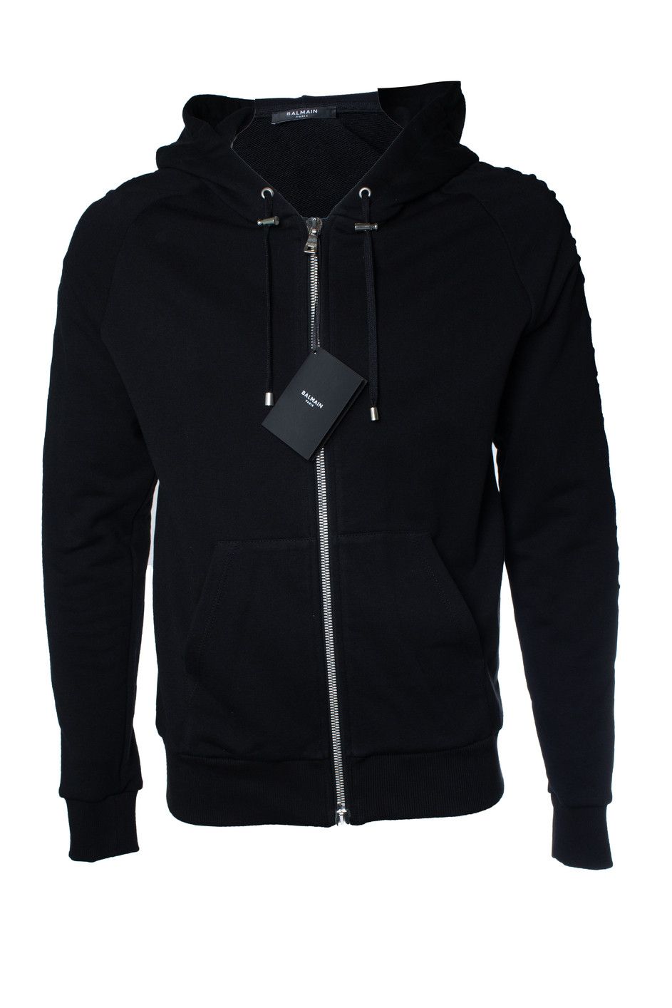 Balmain Balmain, black hooded cardigan with embossed logo Size US M / EU 48-50 / 2 - 1 Thumbnail