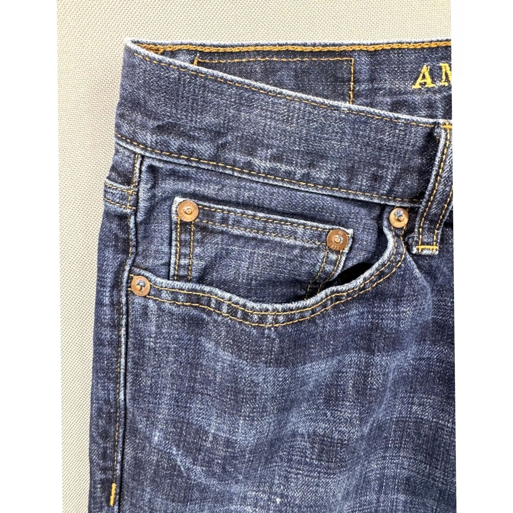 American Eagle Outfitters American Eagle Outfitters Original Boot Jeans Mens Blue Dark Wash Denim 28x30 Size US 28 / EU 44 - 7 Thumbnail