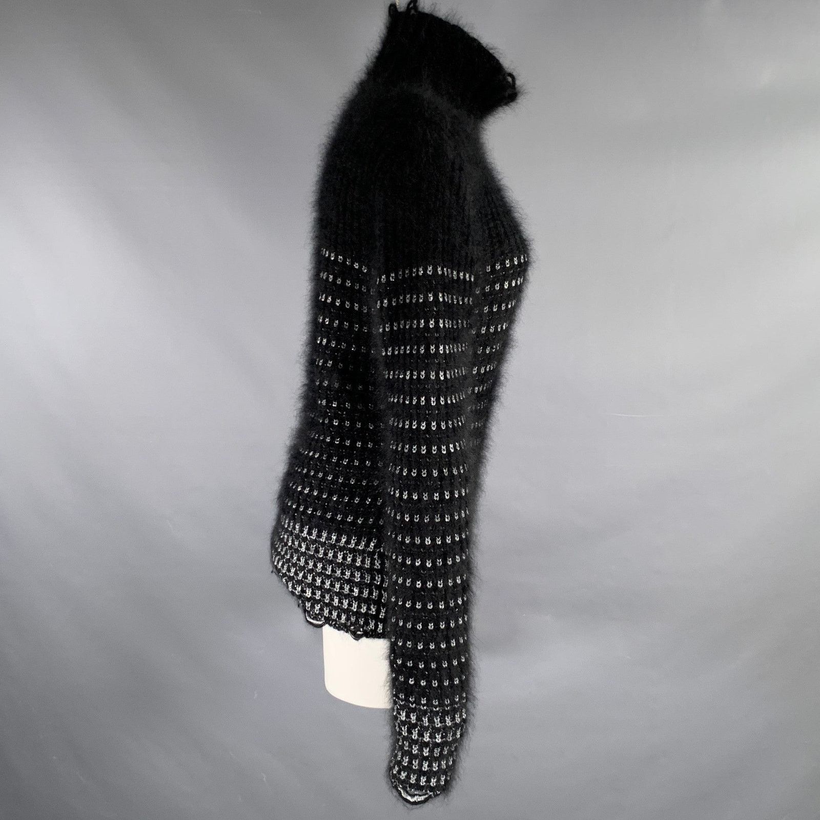 Balmain BALMAIN Size 6 Black Silver Angora Woven Pull On Sweater Size M / US 6-8 / IT 42-44 - 3 Thumbnail