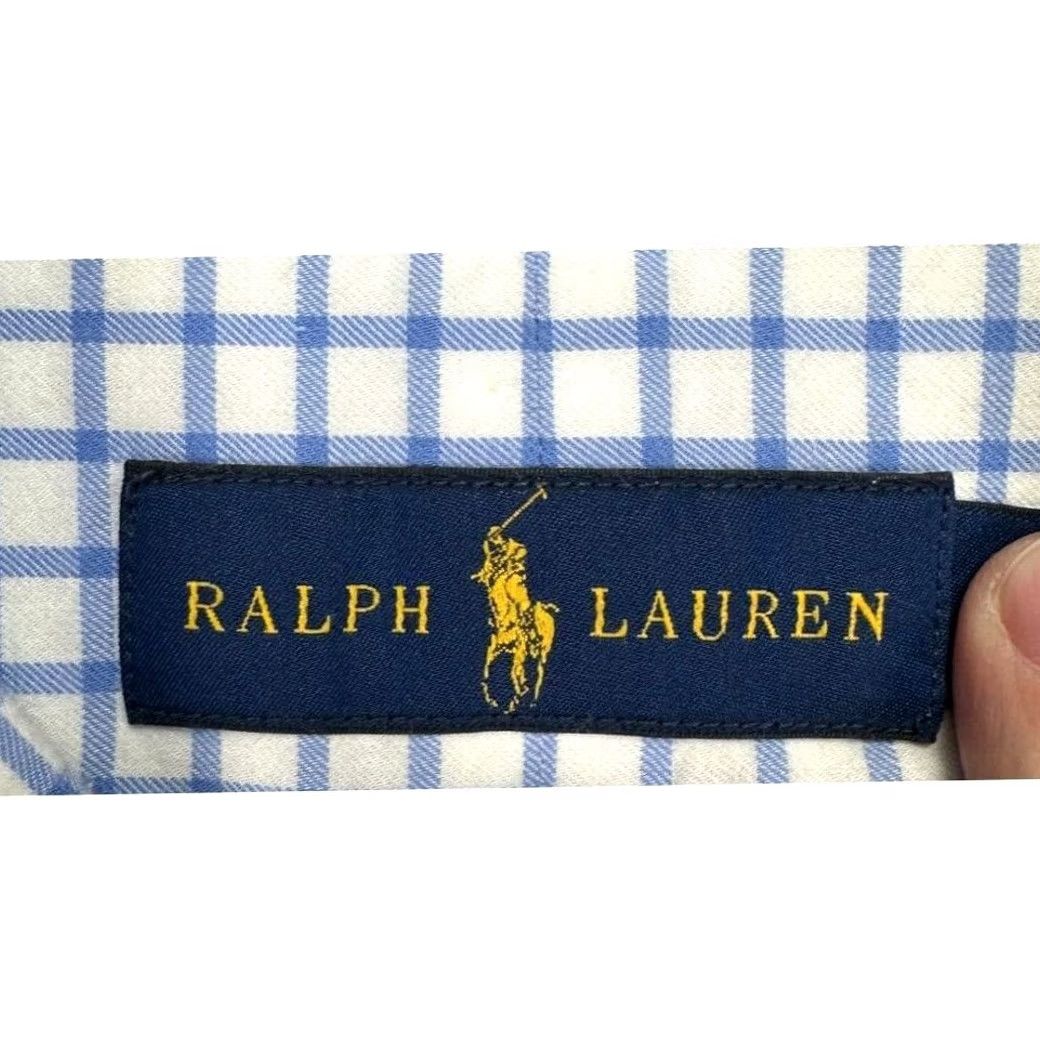 Ralph Lauren Ralph Lauren Button Down Shirt Adult XL White Blue Grid Check Plaid Pony Mens Size US XL / EU 56 / 4 - 5 Thumbnail