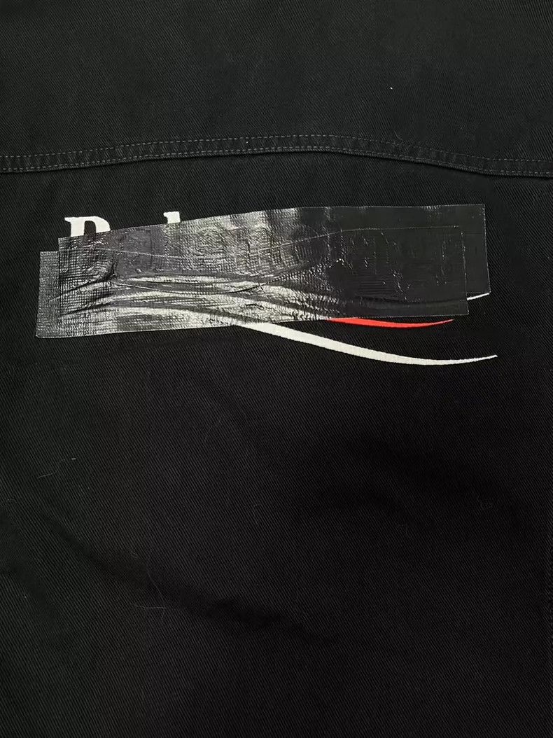 Balenciaga Balenciaga Logo print single-breasted denim jacket at back Size US S / EU 44-46 / 1 - 3 Thumbnail