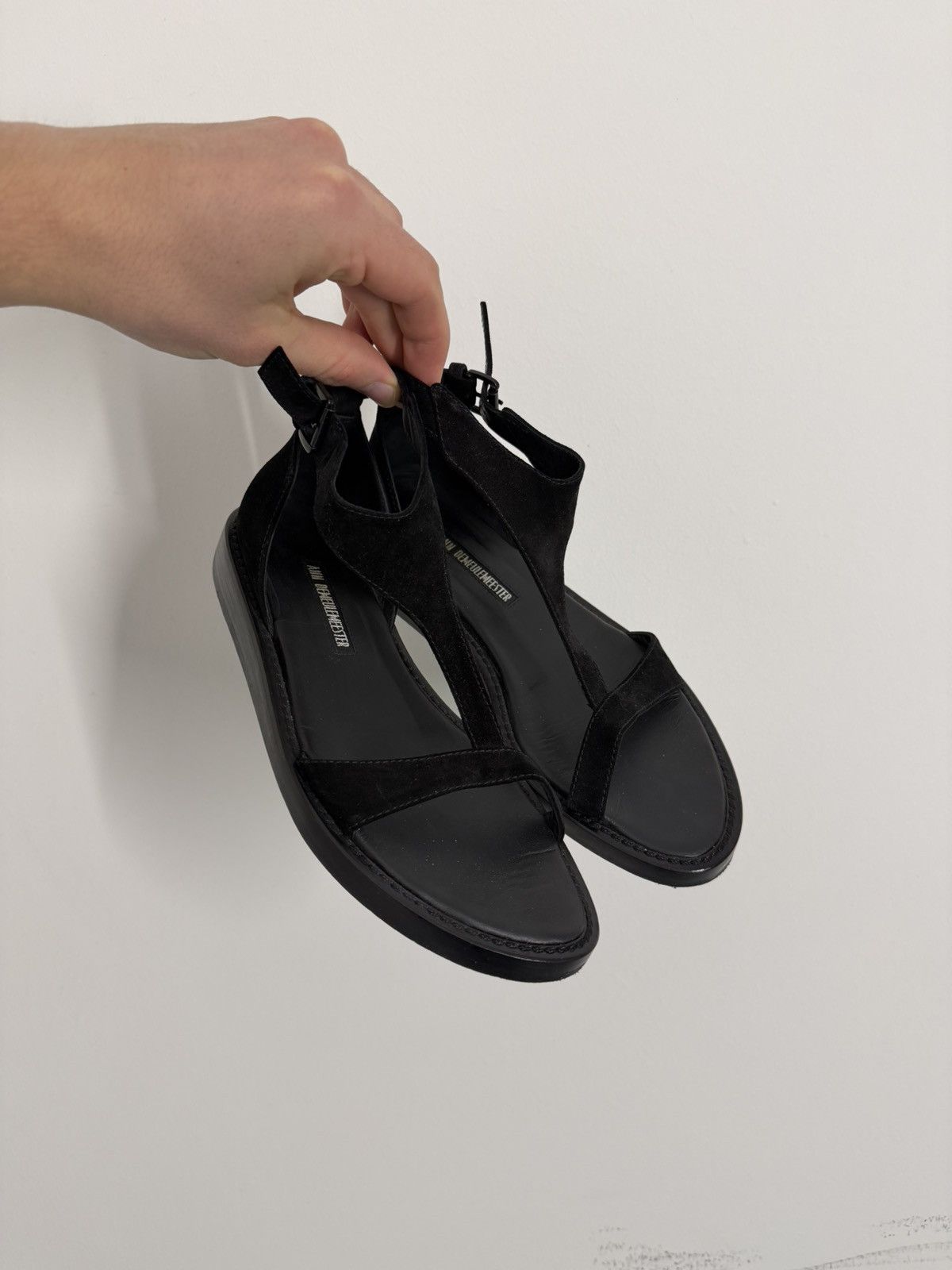 Ann Demeulemeester Ann Demeulemeester Velour Leather Sandals Size US 7 / IT 37 - 1 Thumbnail