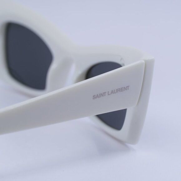 Saint Laurent SL702 003 Sunglasses Ivory Cat Eye Frame, Grey