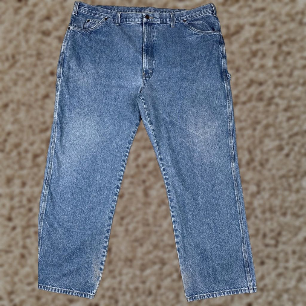 Dickies Dickies Jeans Mens 44x31 Blue Carpenter Workwear Utility Hammer Loop Relaxed Fit Jeans Mens Blue 5-Pocket Dickies USA Size US 44 / EU 60 - 1 Thumbnail