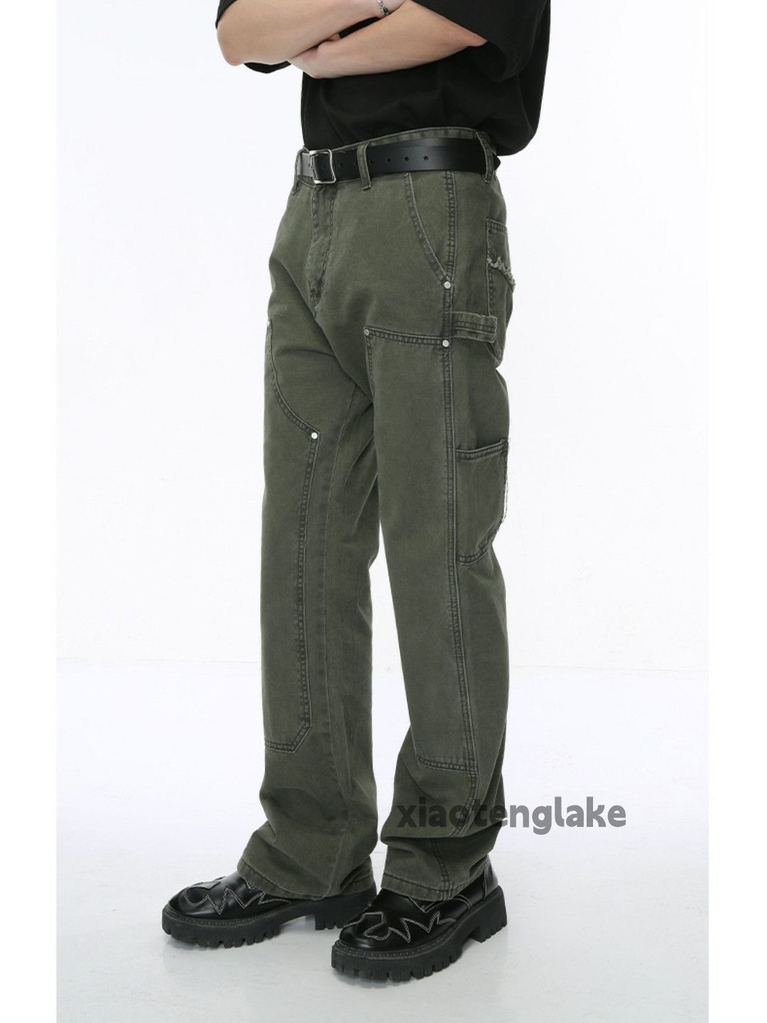 washed faded utility workwear outdoor carpenter pants
