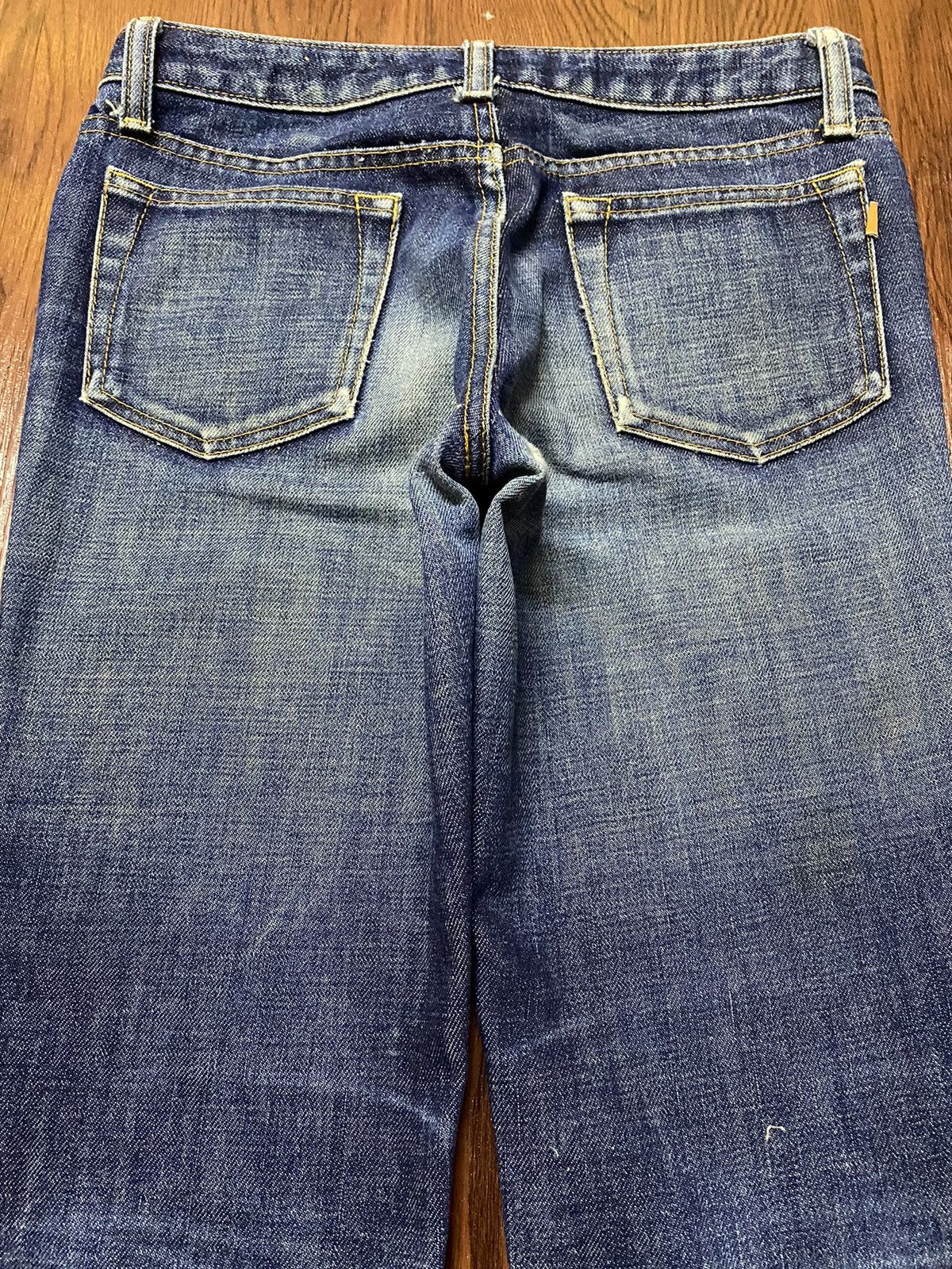 If Six Was Nine Vintage Japanese Brand Blue Wash Distressed Flare Jeans Size 28" / US 6 / IT 42 - 4 Thumbnail
