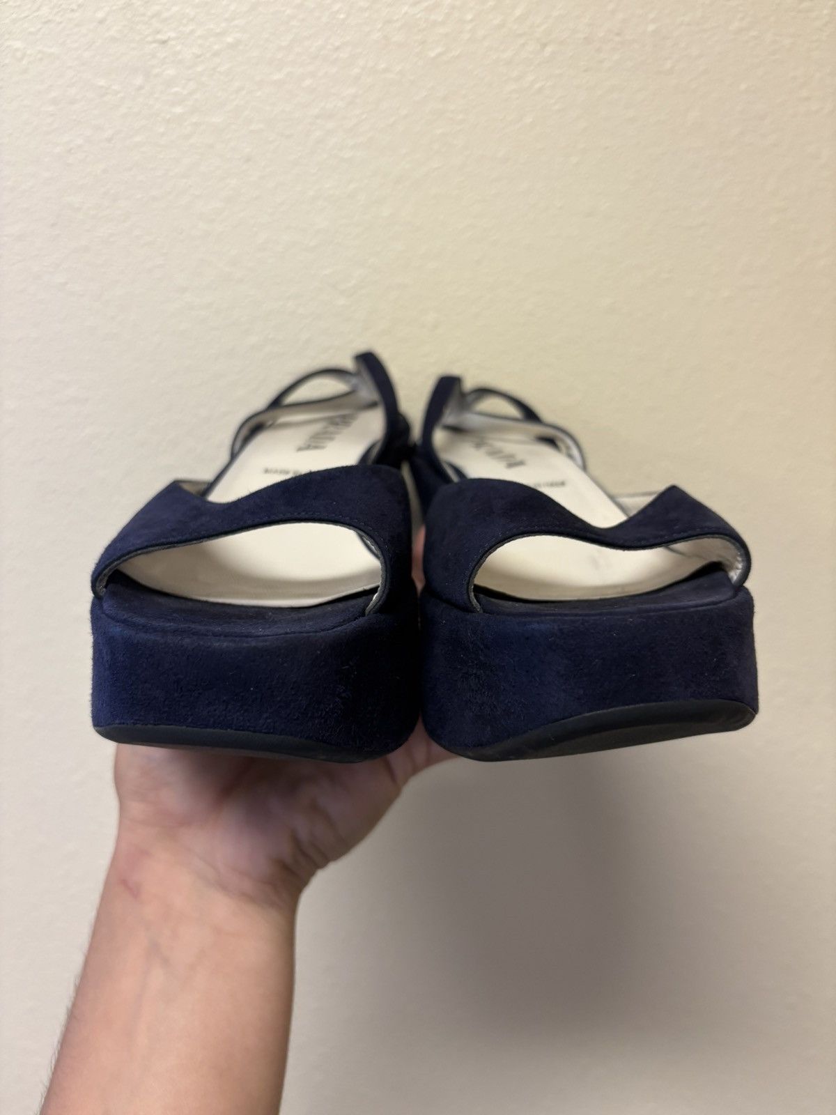 Prada Dark Navy Blue Prada platforms Size US 7 / IT 37 - 3 Thumbnail