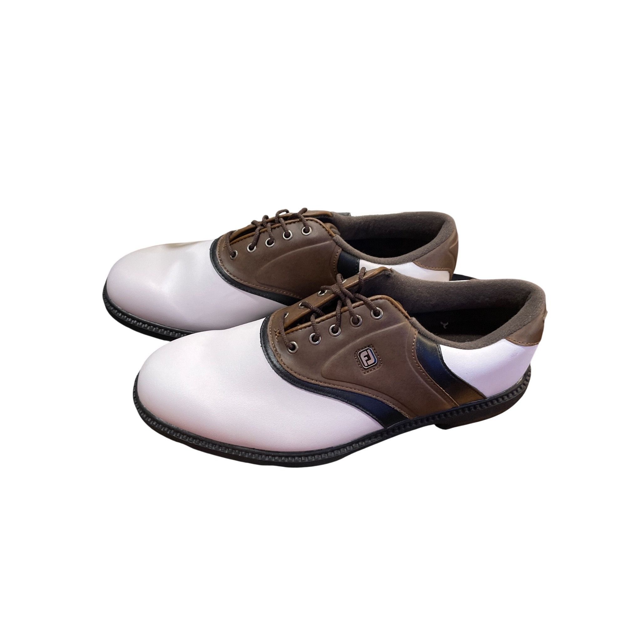 Footjoy Foot Joy mens white brown leather rubber golf shoes sneakers Size US 8.5 / EU 41-42 - 16 Thumbnail