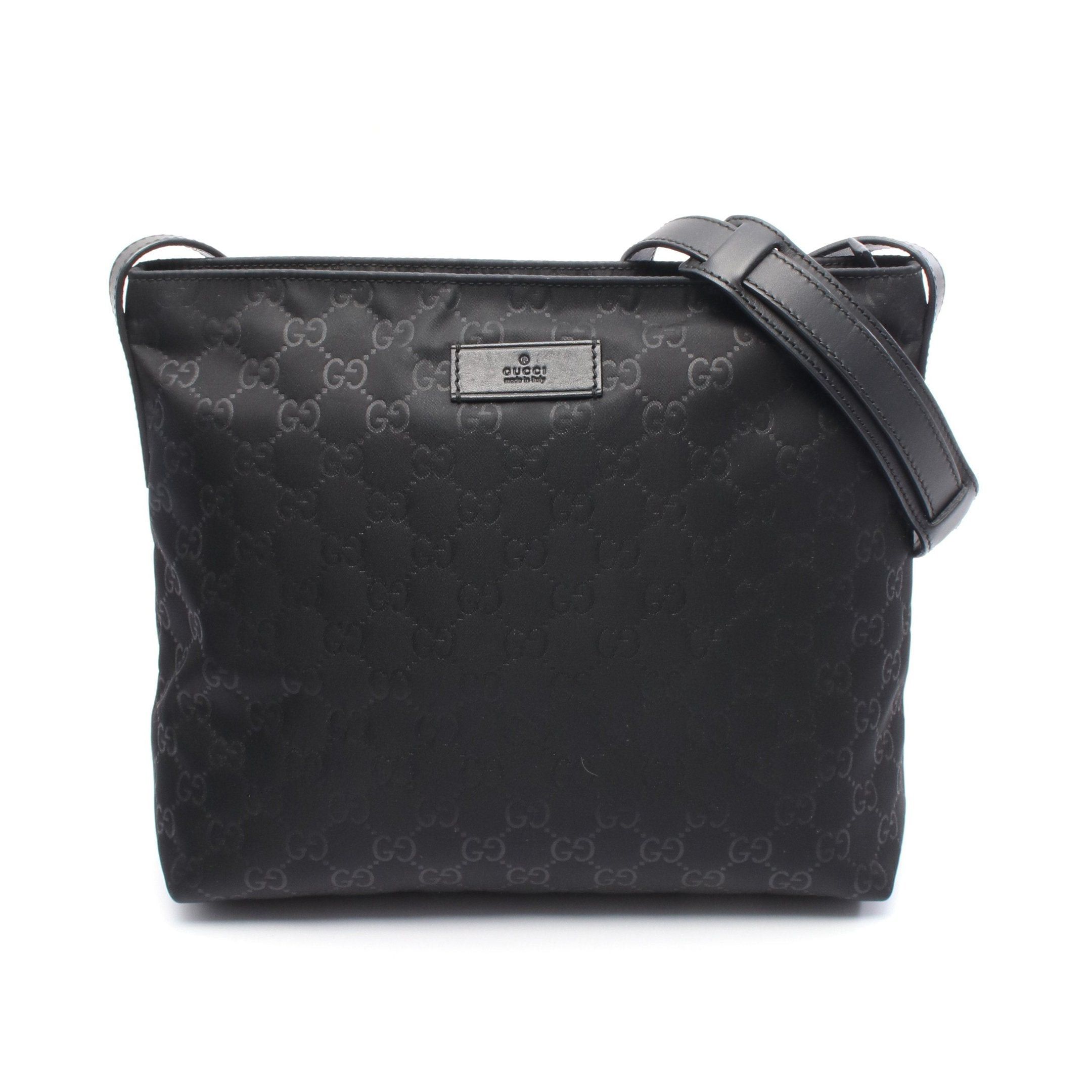 Gucci Gucci Gg Pattern Shoulder Bag Nylon Leather Black Size ONE SIZE - 1 Thumbnail