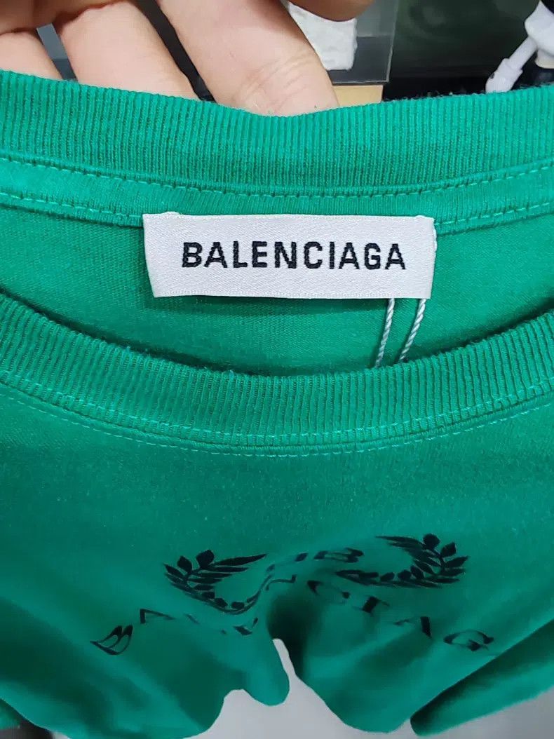 Balenciaga Balenciaga Wheat Logo Short Sleeve T-Shirt, Size S, Seafoa Size US S / EU 44-46 / 1 - 3 Thumbnail
