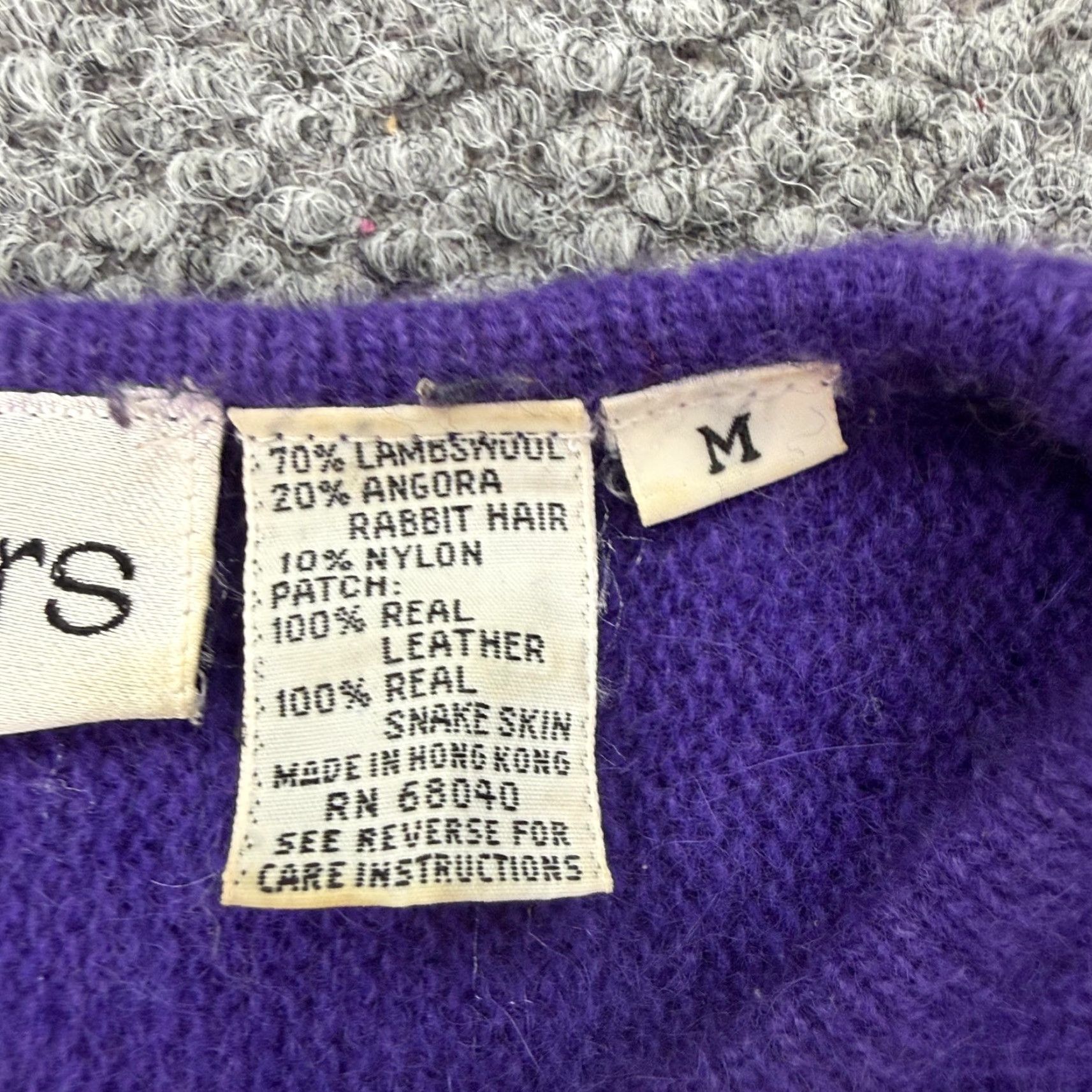 Vintage Vintage Cedars Sweater Womens Medium Angora Wool Beaded Leather Snakeskin 80s Size M / US 6-8 / IT 42-44 - 7 Thumbnail