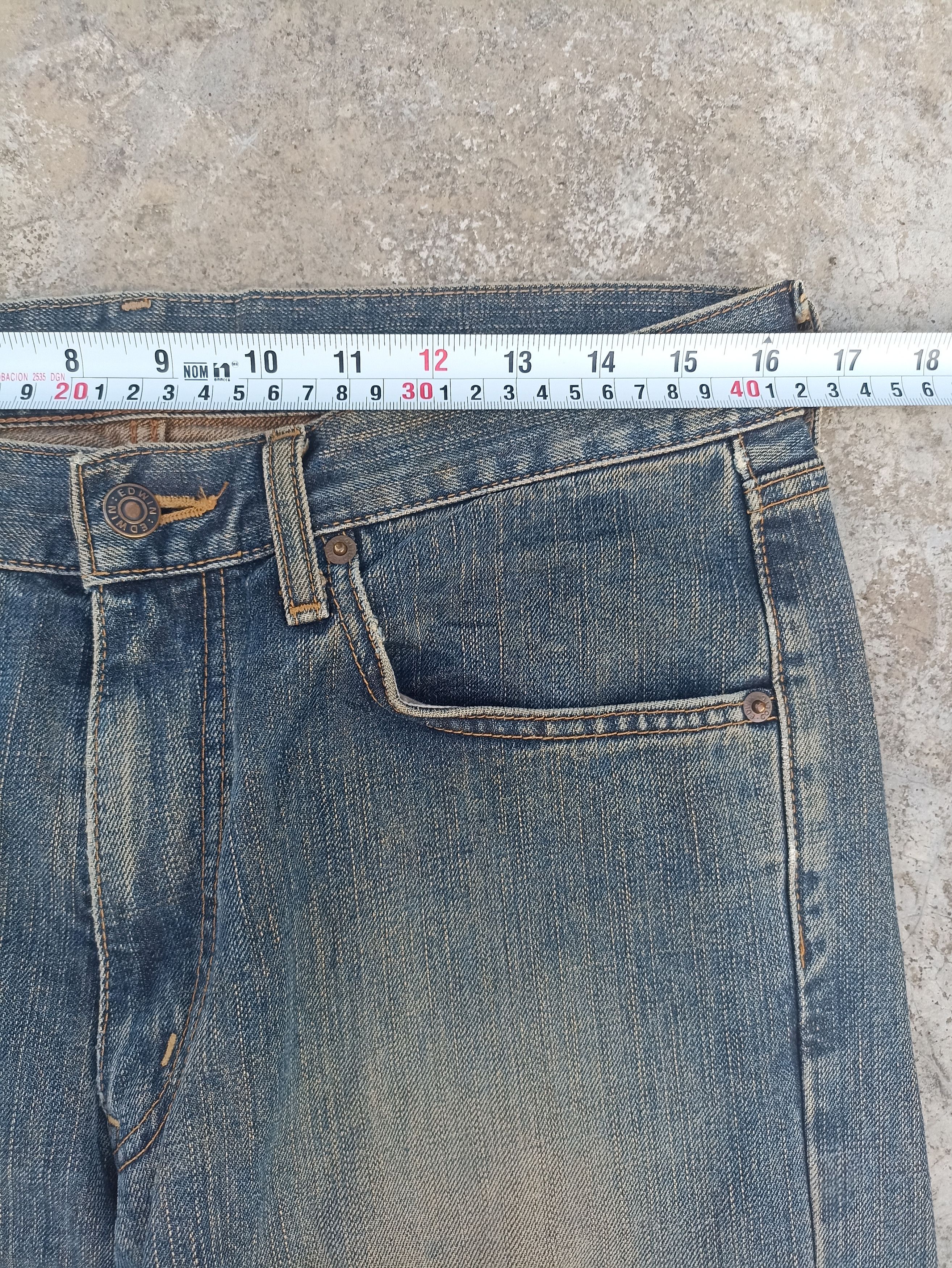 Beauty Beast Vintage Edwin jeans Edwin 503ZZ denim washed blue faded Size US 33 - 11 Thumbnail