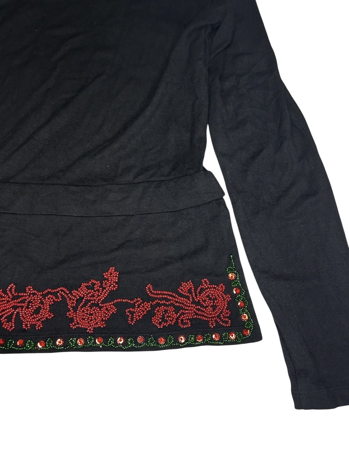 Jean Paul Gaultier 90s Floral Embroidered Scarf Top Size M / US 6-8 / IT 42-44 - 10 Thumbnail