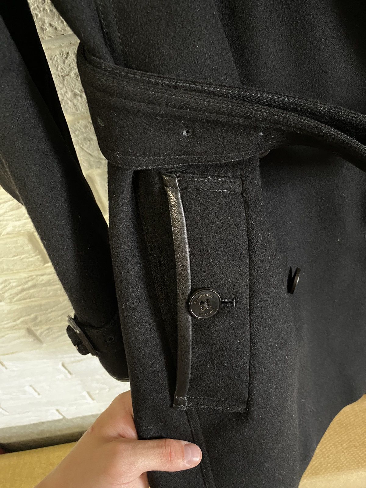 Burberry BURBERRY London Black Wool/Cashmere Belted Coat Size M / US 6-8 / IT 42-44 - 5 Thumbnail