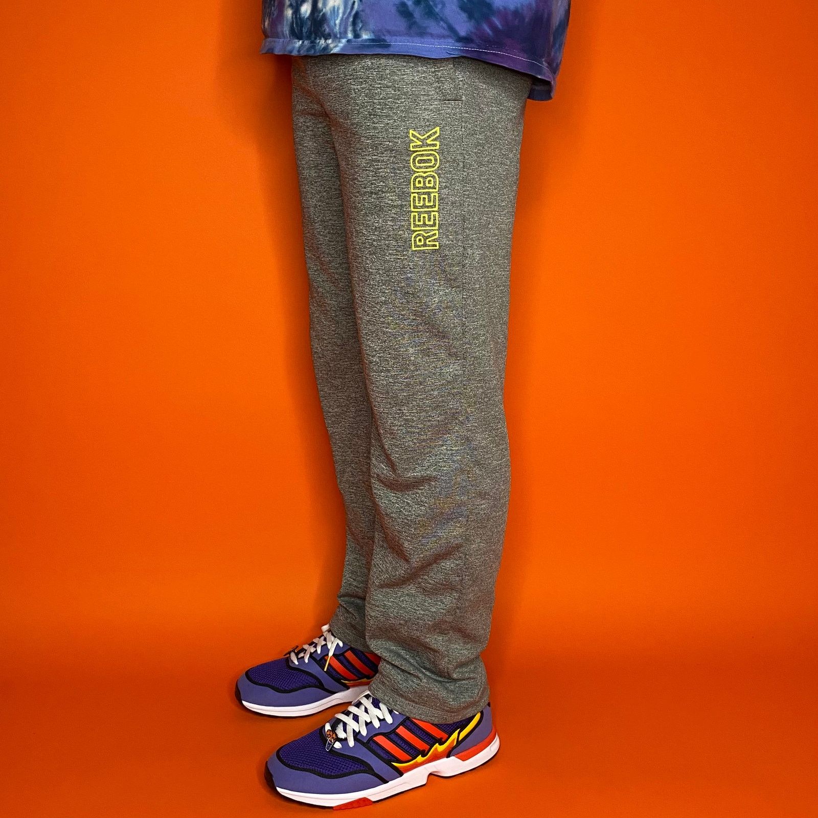 Reebok Vintage Y2K Reebok Sweatpants Mens S Grey Cotton Neon Green Size US 28 / EU 44 - 1 Thumbnail